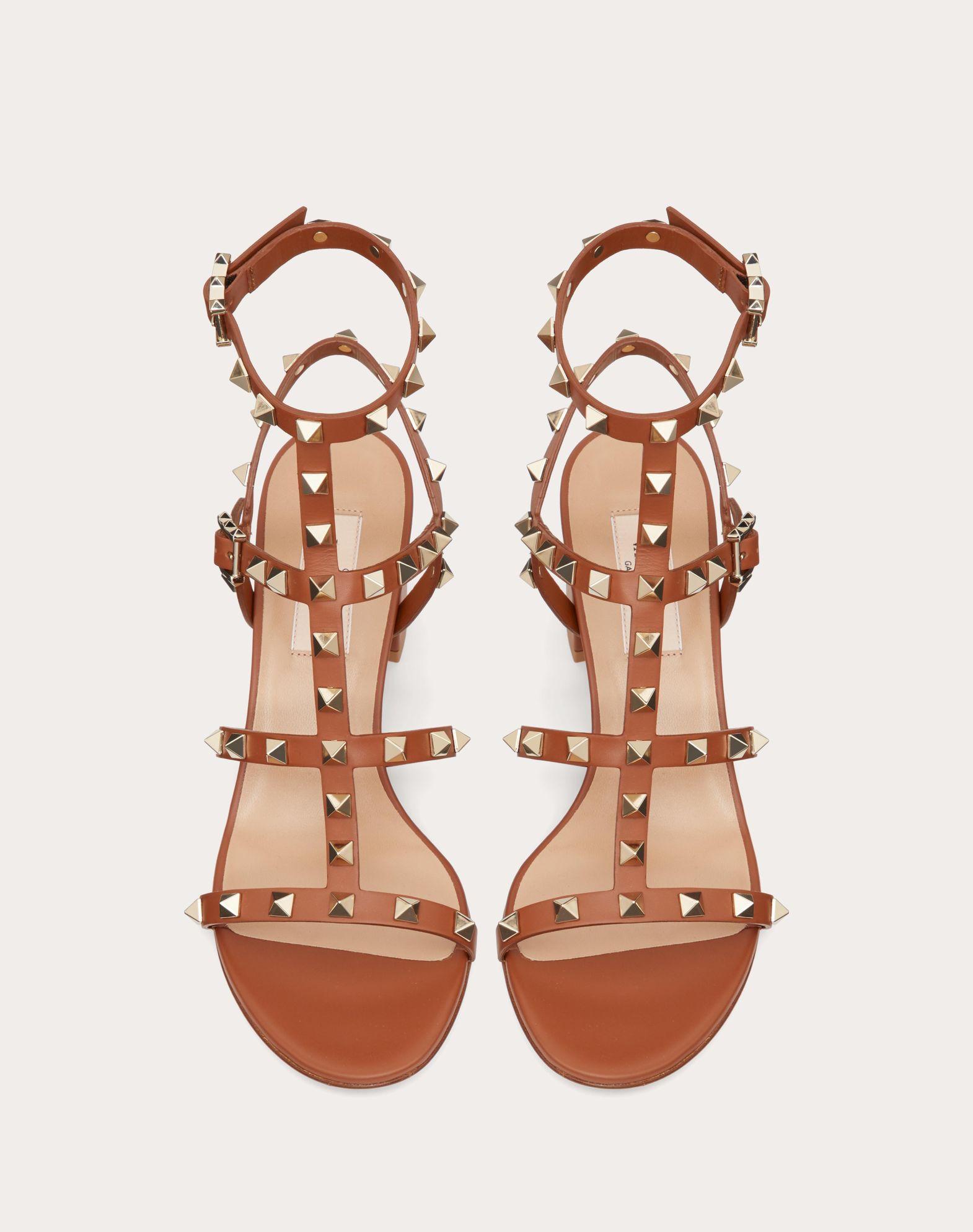 Rockstud Calfskin Ankle Strap Sandal 60 Mm Product Image