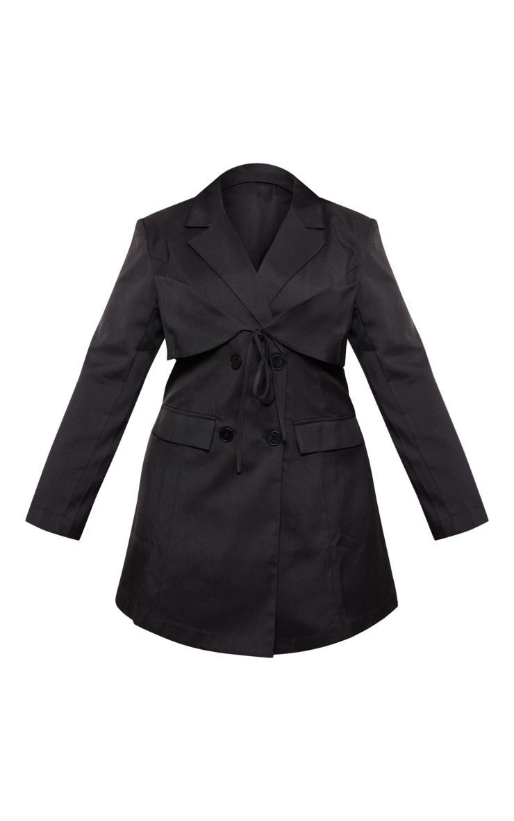 Plus Black Pocket Detail Tailored Blazer Mini Dress Product Image