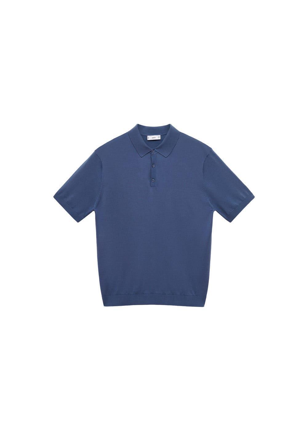 100% cotton knitted polo shirt - Men | MANGO USA Product Image