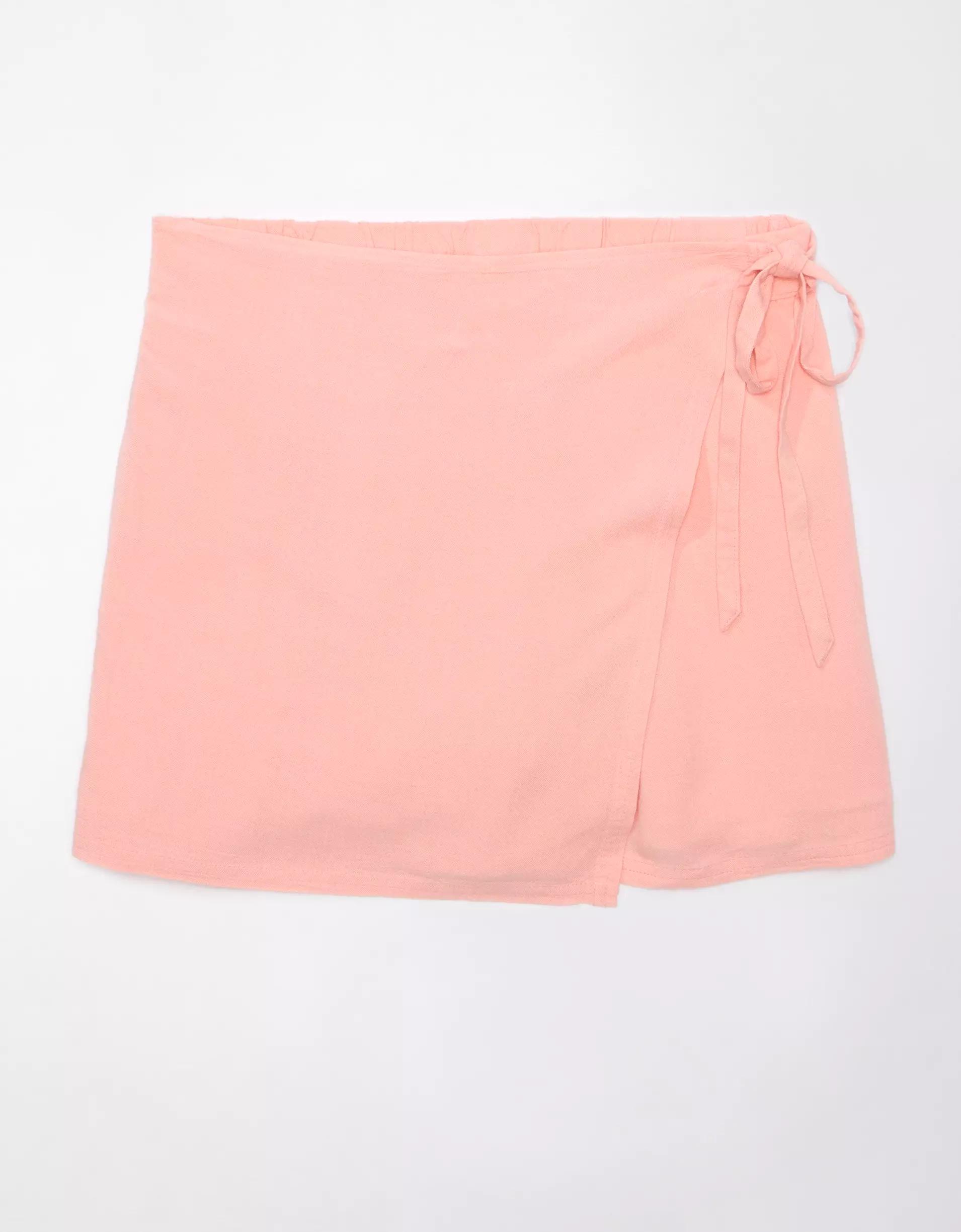 AE Linen-Blend Faux Wrap Skort Product Image