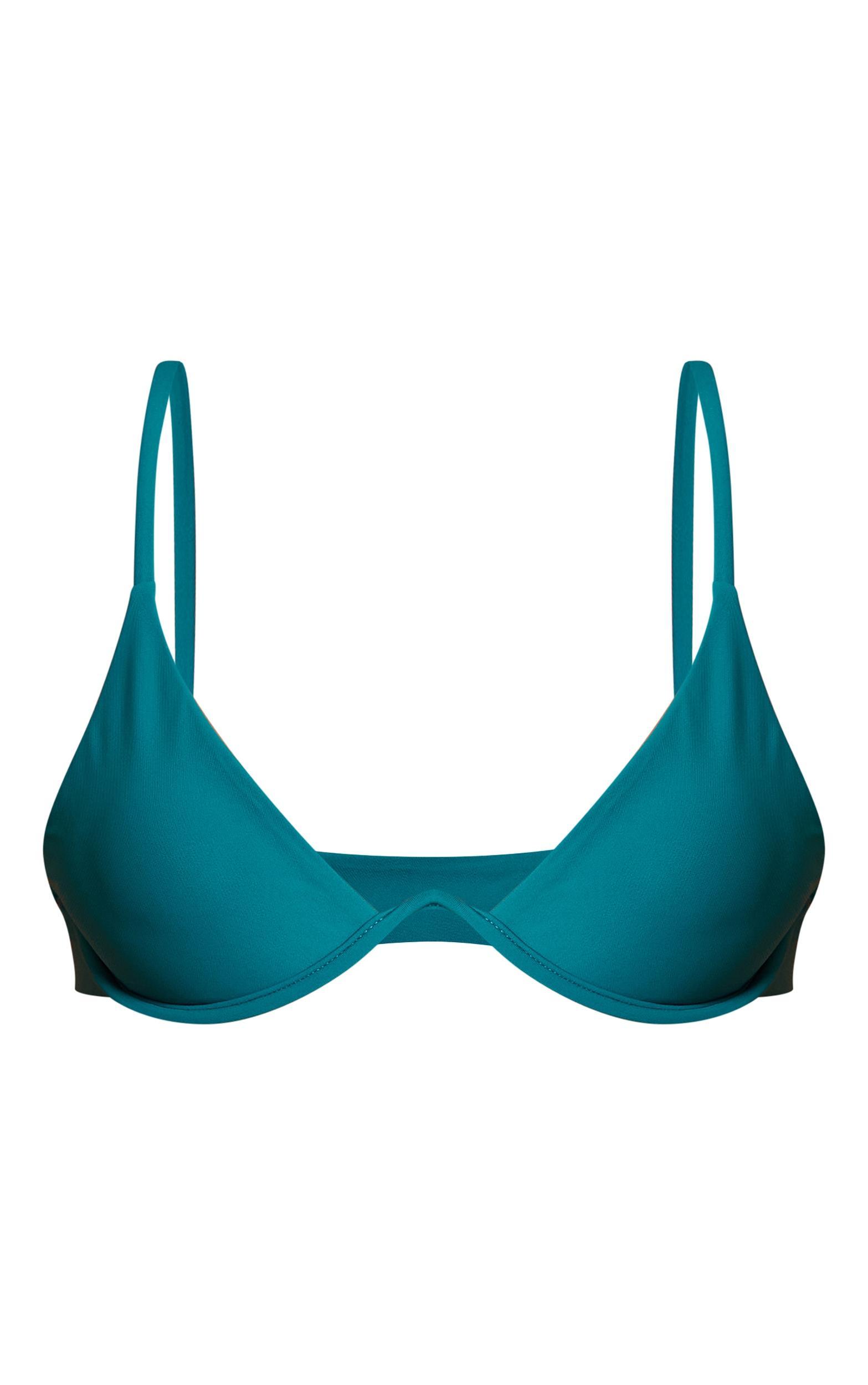 Teal Underwired High Apex Bikini Top Product Image