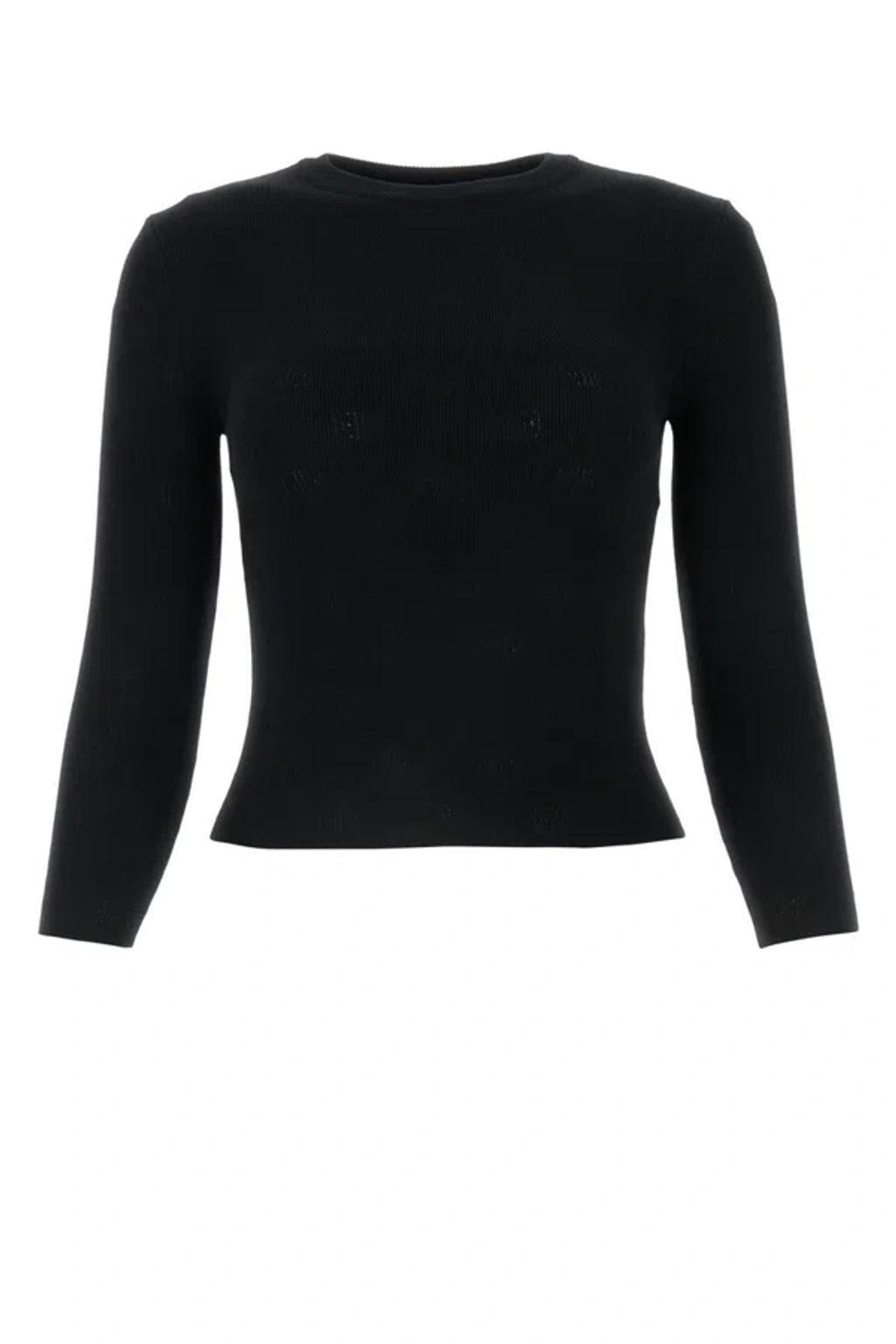 BALENCIAGA Black Cropped Sweater Product Image