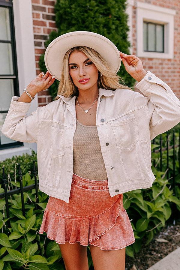 Classic Charm Denim Jacket in Cream Product Image