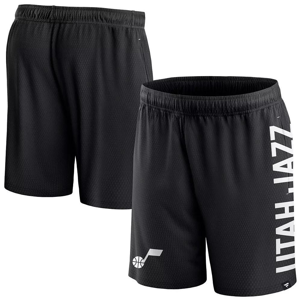 Men's Fanatics Branded Black Utah Jazz Post Up Mesh Shorts,  Product Image