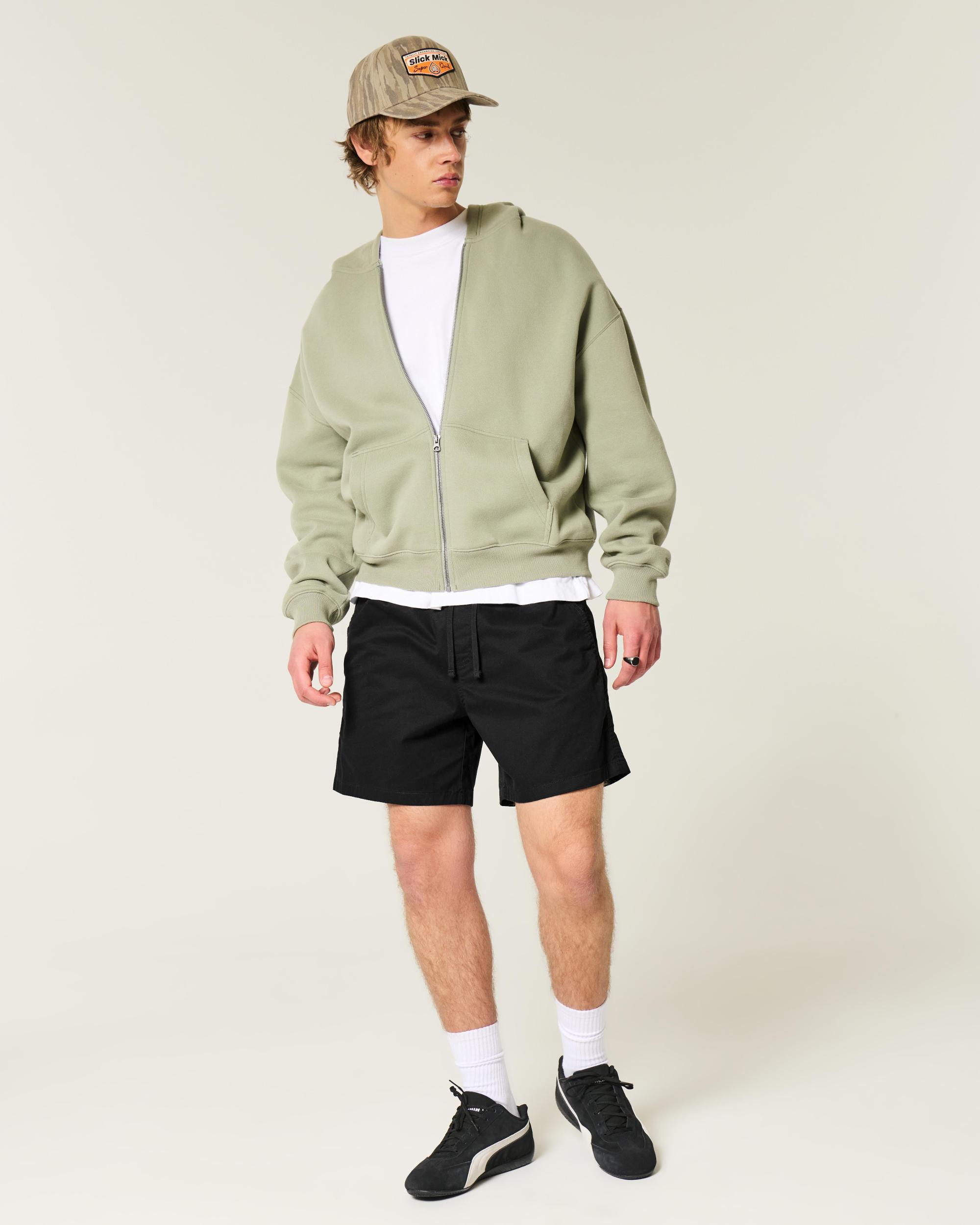 Mid-Thigh Twill Pull-On Shorts Product Image