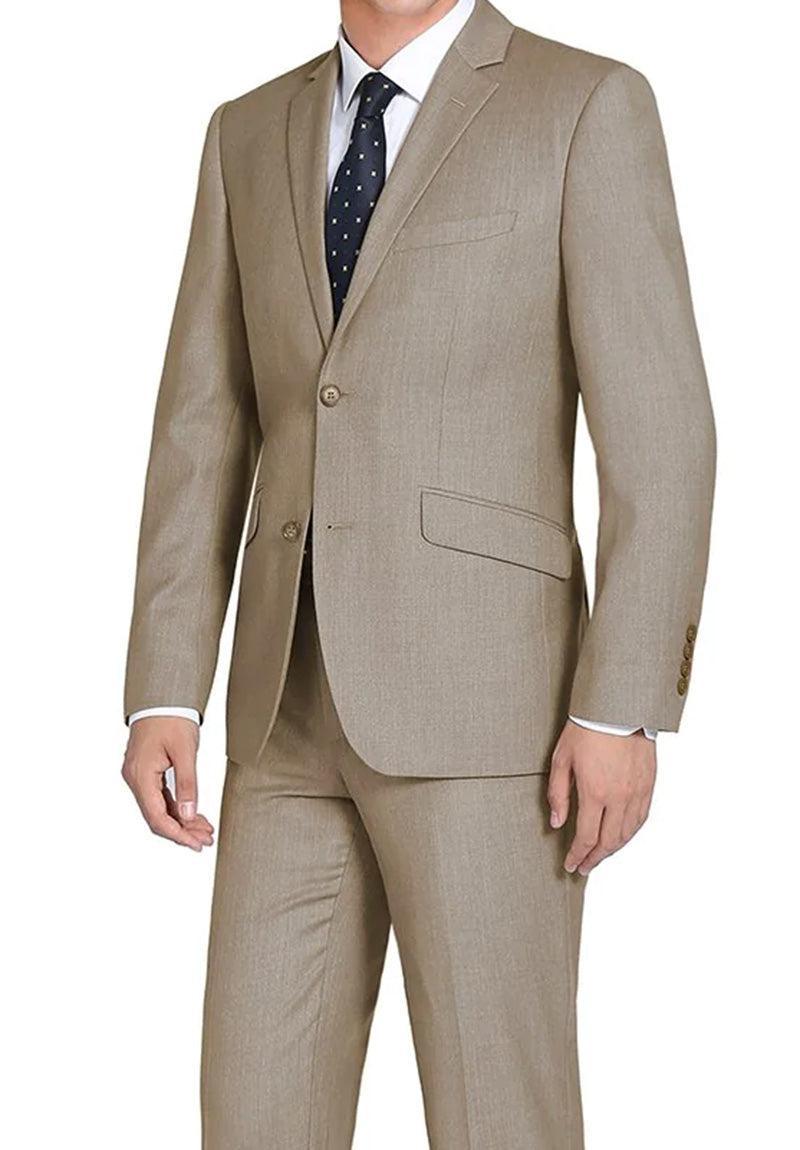 Vanderbilt Collection  - Classic 2 Piece Suit 2 Buttons Regular Fit In Taupe Product Image