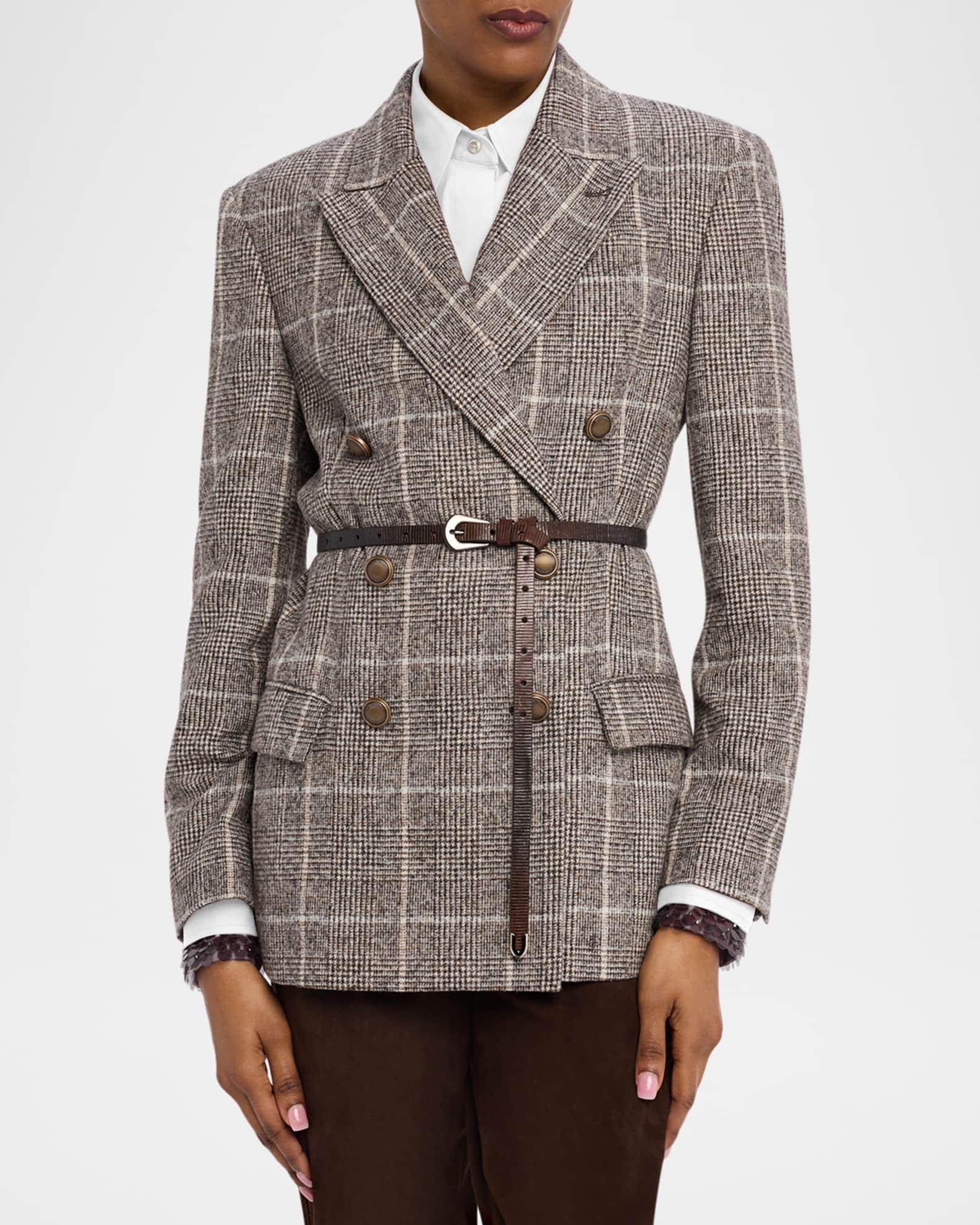 Windowpane Double-Breasted Jacket Product Image