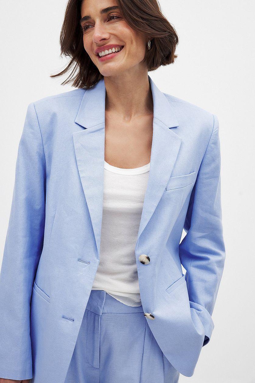 Regular Linen-Blend Blazer Product Image