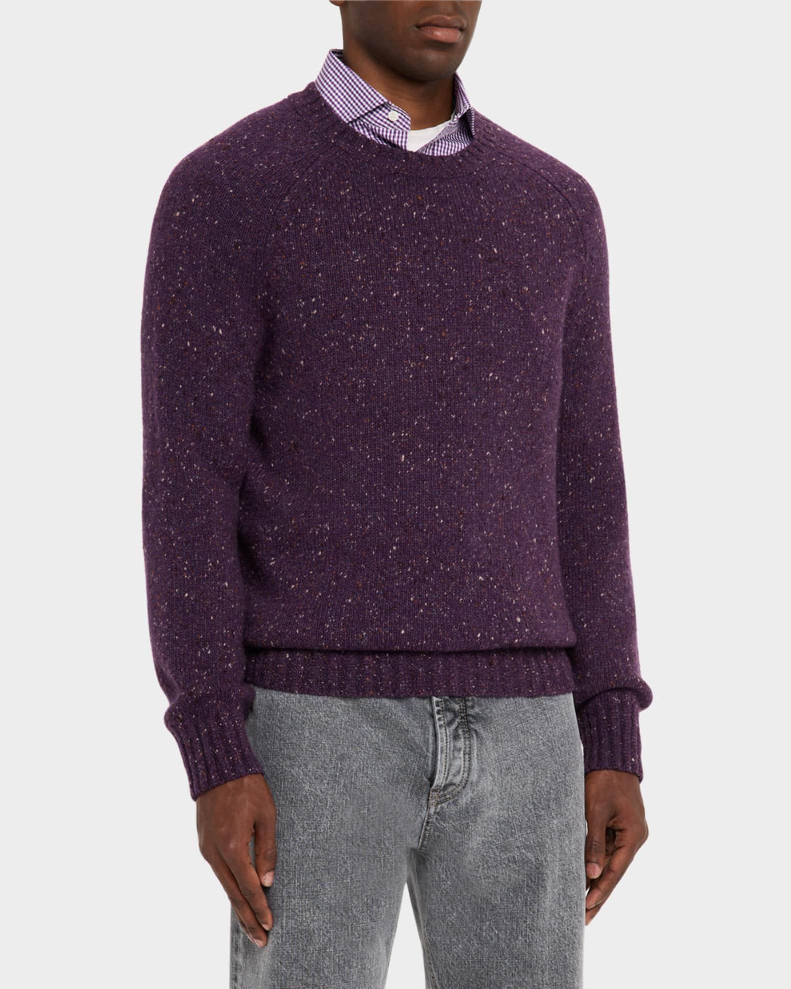 Men's Cashmere Donegal Crewneck Sweater Product Image