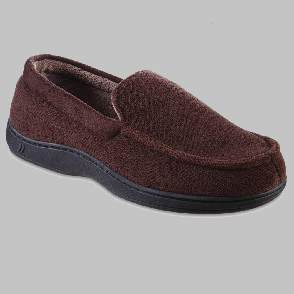 isotoner Jared Microterry Mens Moccasin Slippers Grey Product Image