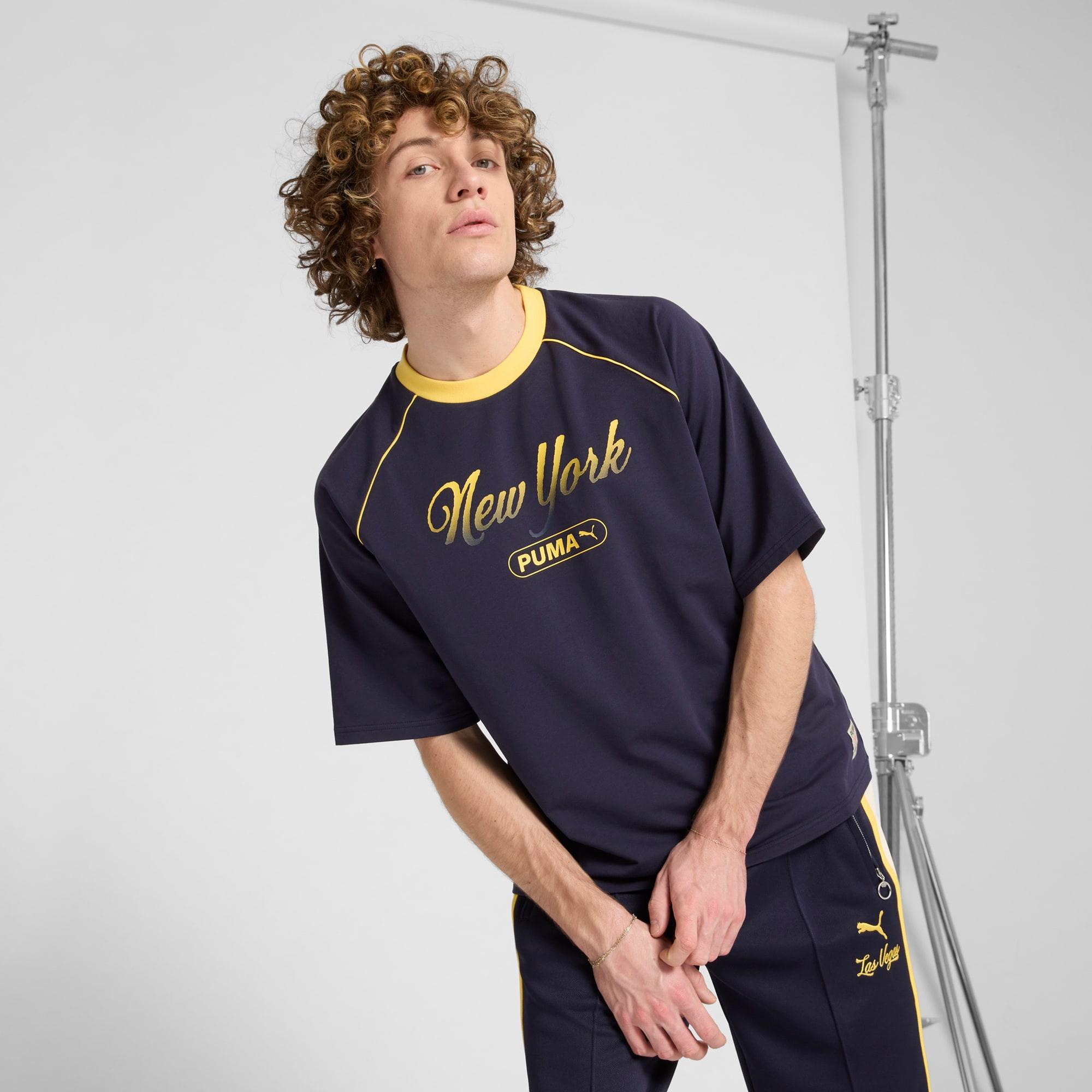 PUMA Wardrobe Essentials Bright Lights NYC Flagship Men's Podium T-Shirt Product Image