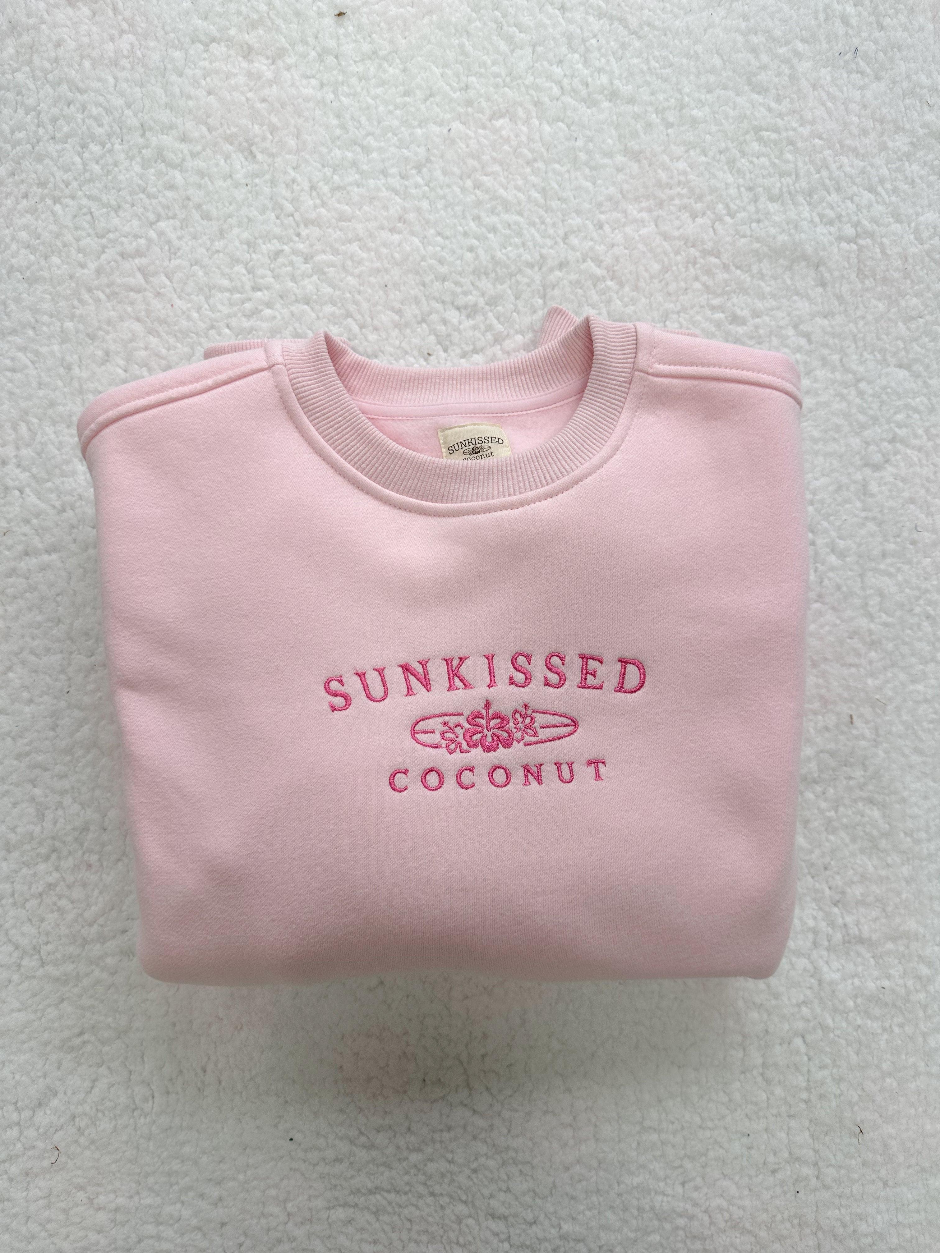 Tana Light Pink Embroider Sunkissedcoconut Sweatshirt Product Image