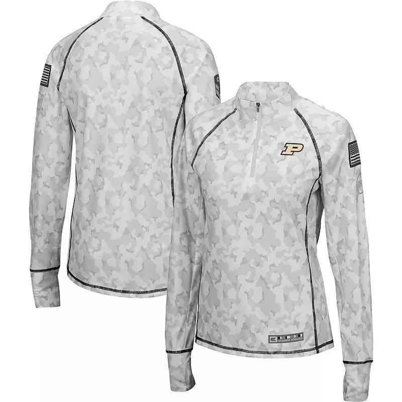 Womens Colosseum White West Virginia Mountaineers Oht Military-Inspired Appreciation Officer Arctic Camo 1/4-Zip Jacket Product Image