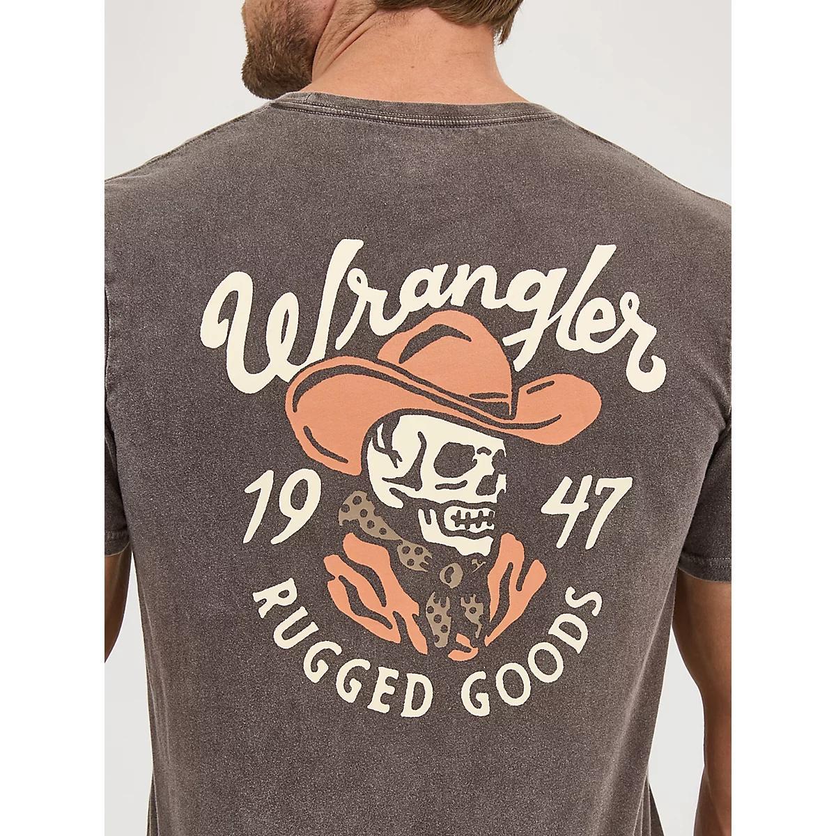 Men's Wrangler Mineral Wash Back Graphic T-Shirt in Ganache Product Image