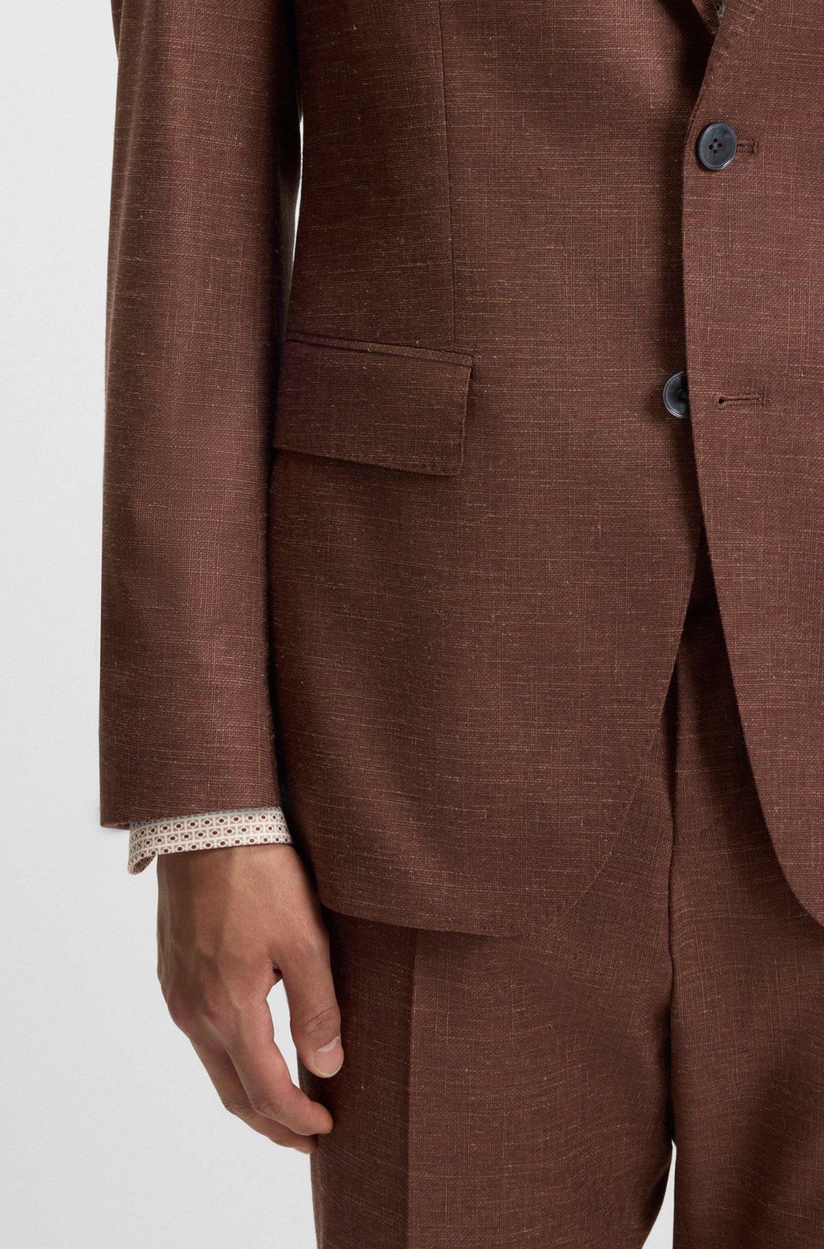 Slim-fit blazer in patterned stretch fabric Product Image