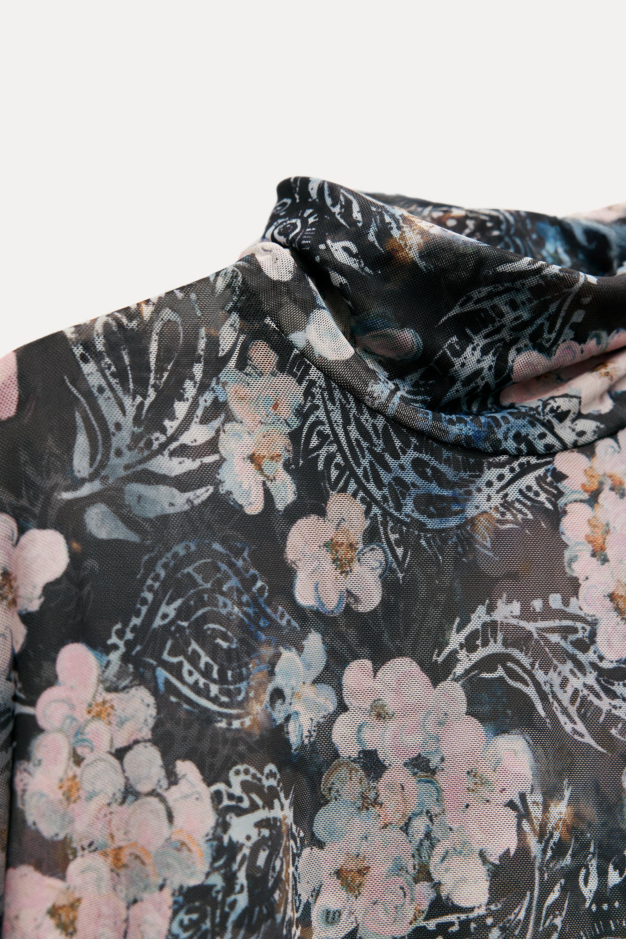 PRINTED TULLE BLOUSE Product Image