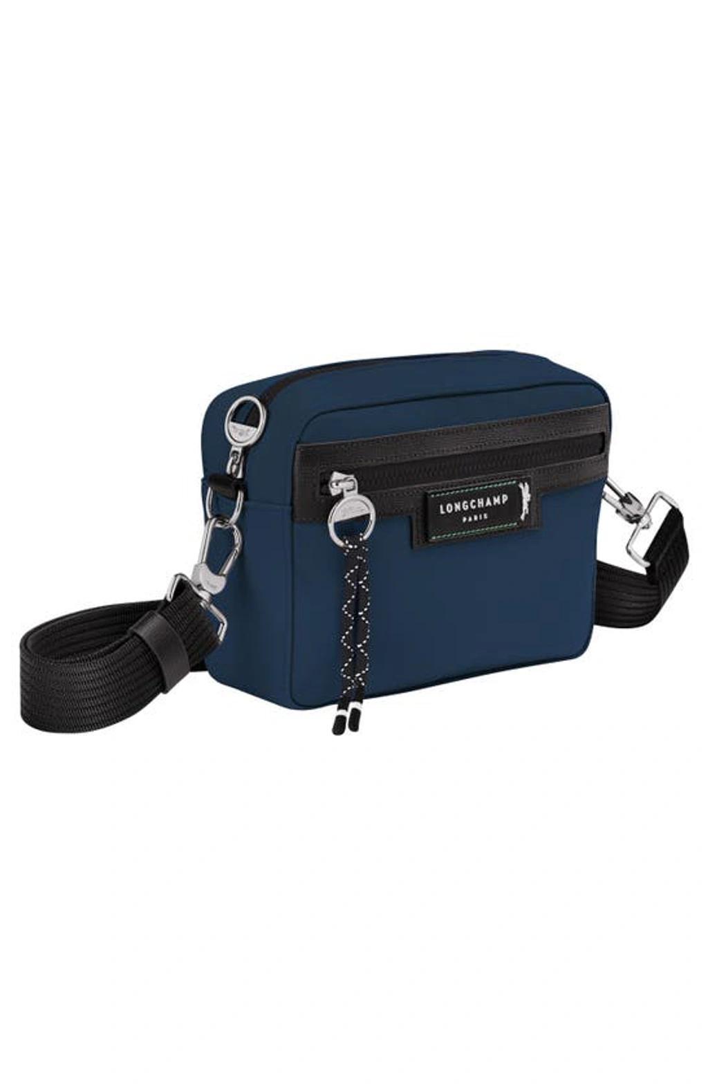 LONGCHAMP Green District Camera Recycled Crossbody Bag In Navy Product Image