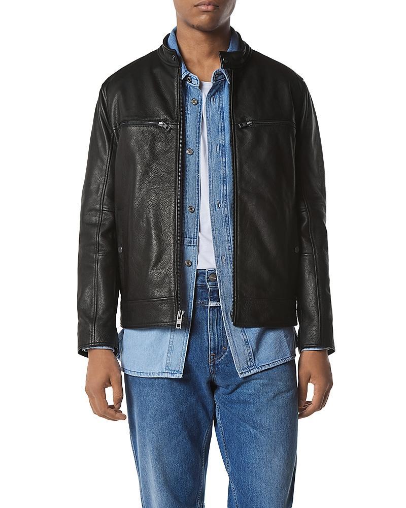 Mens Camden Leather Racer Jacket Product Image