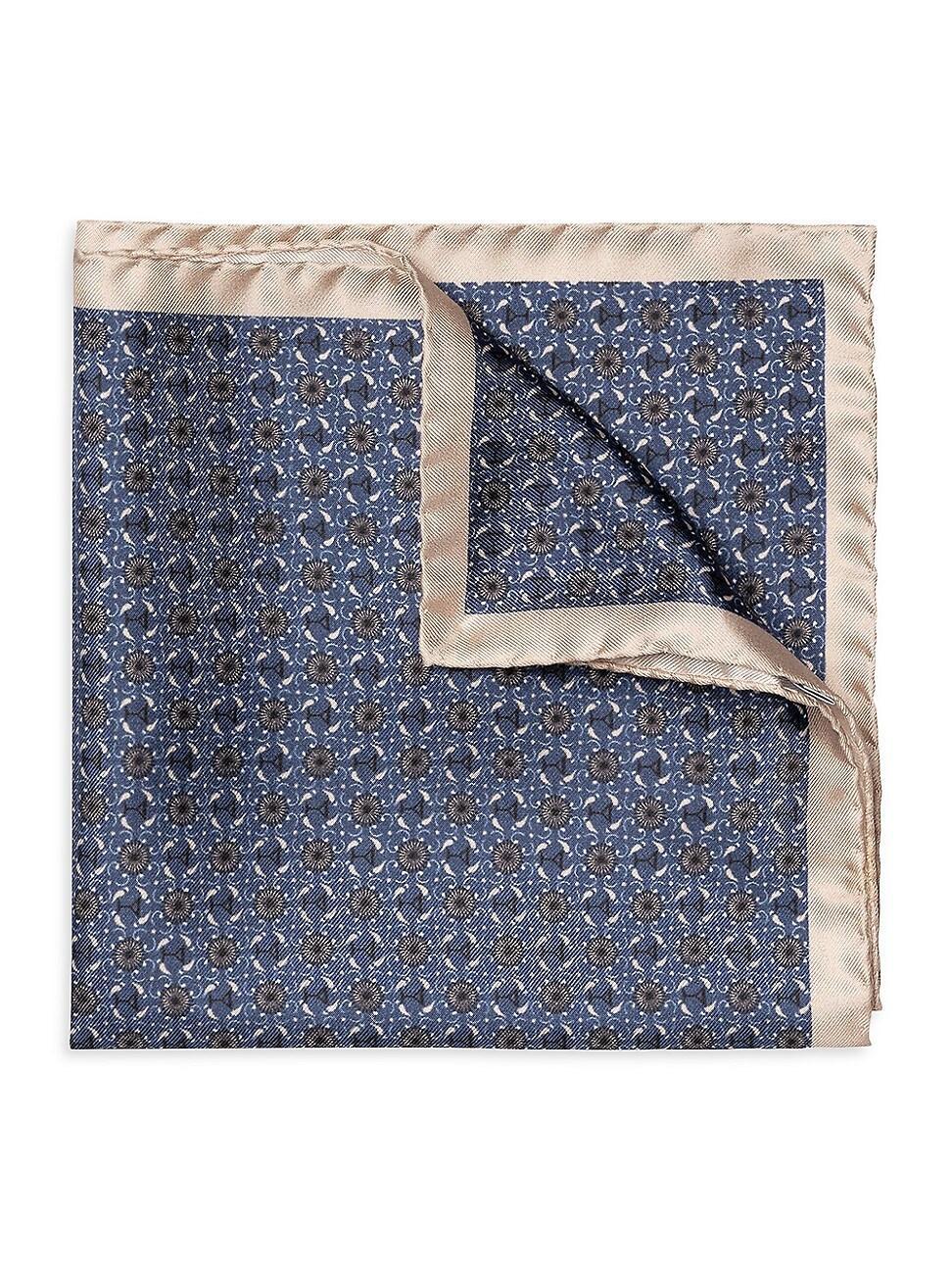 Mens Geometric Silk Pocket Square Product Image