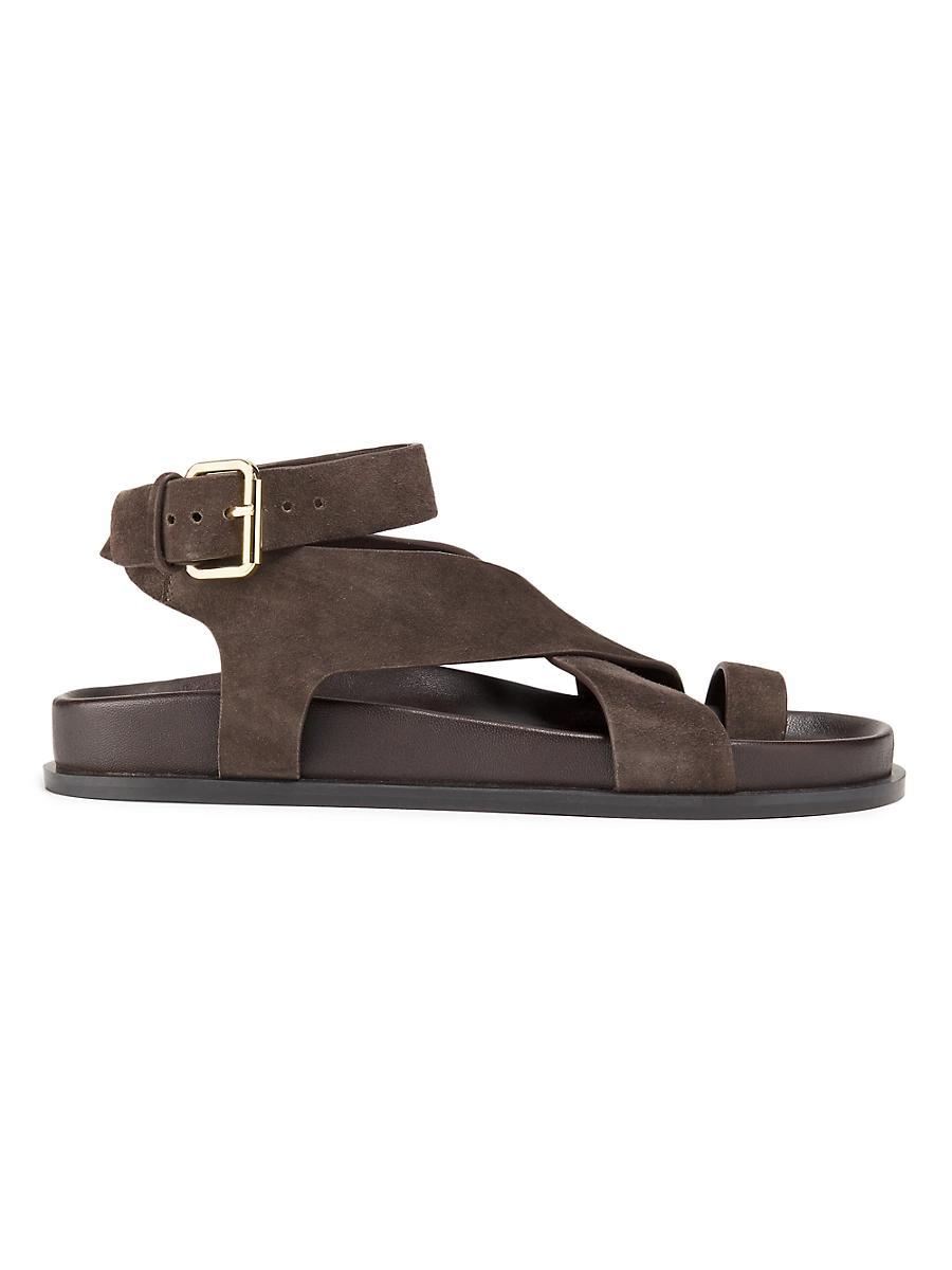 Womens Jalen Buckled Suede Ankle-Wrap Sandals Product Image