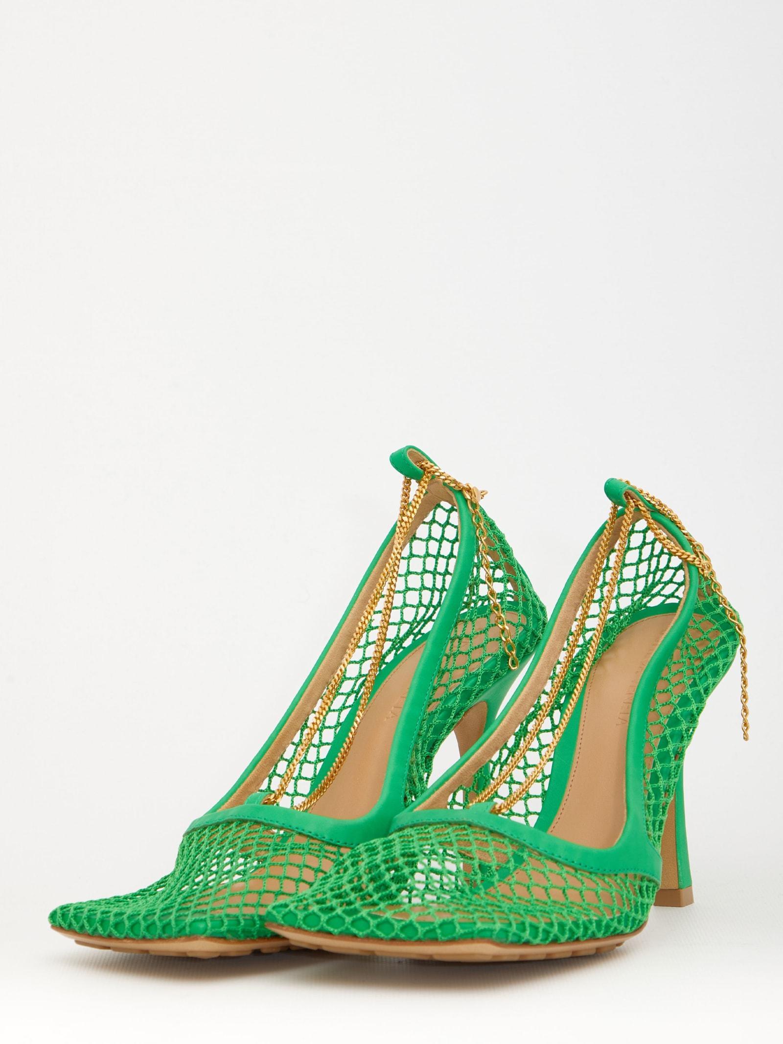 BOTTEGA VENETA Green Stretch Sandals In Parakeet Product Image