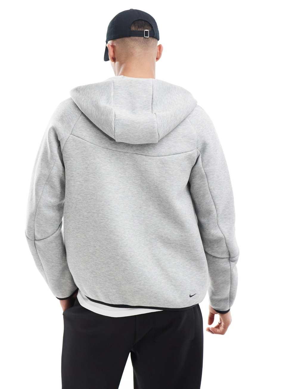 Nike Tech Fleece full zip hoodie in gray Product Image