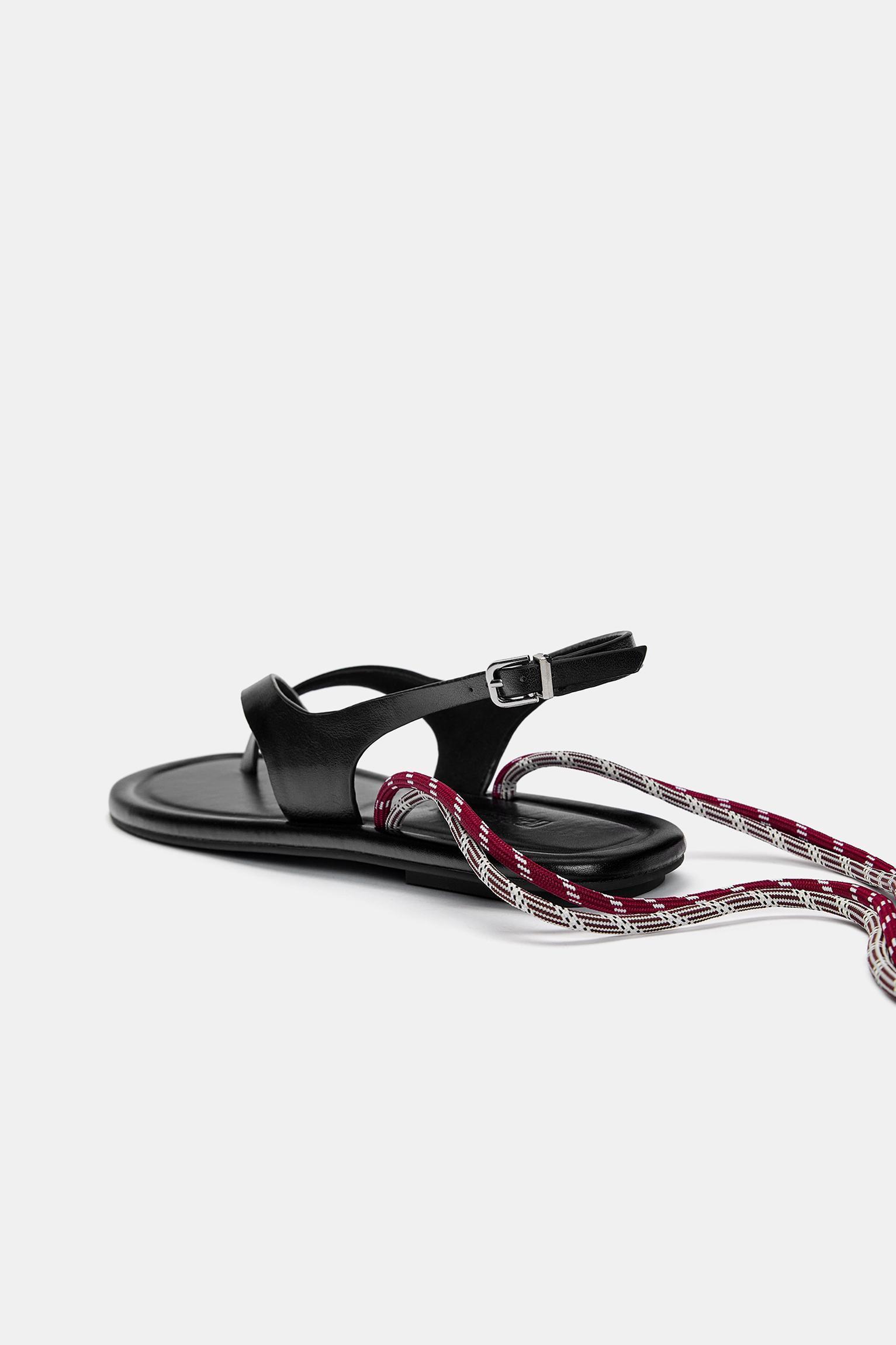 Lace-up flat sandals Product Image