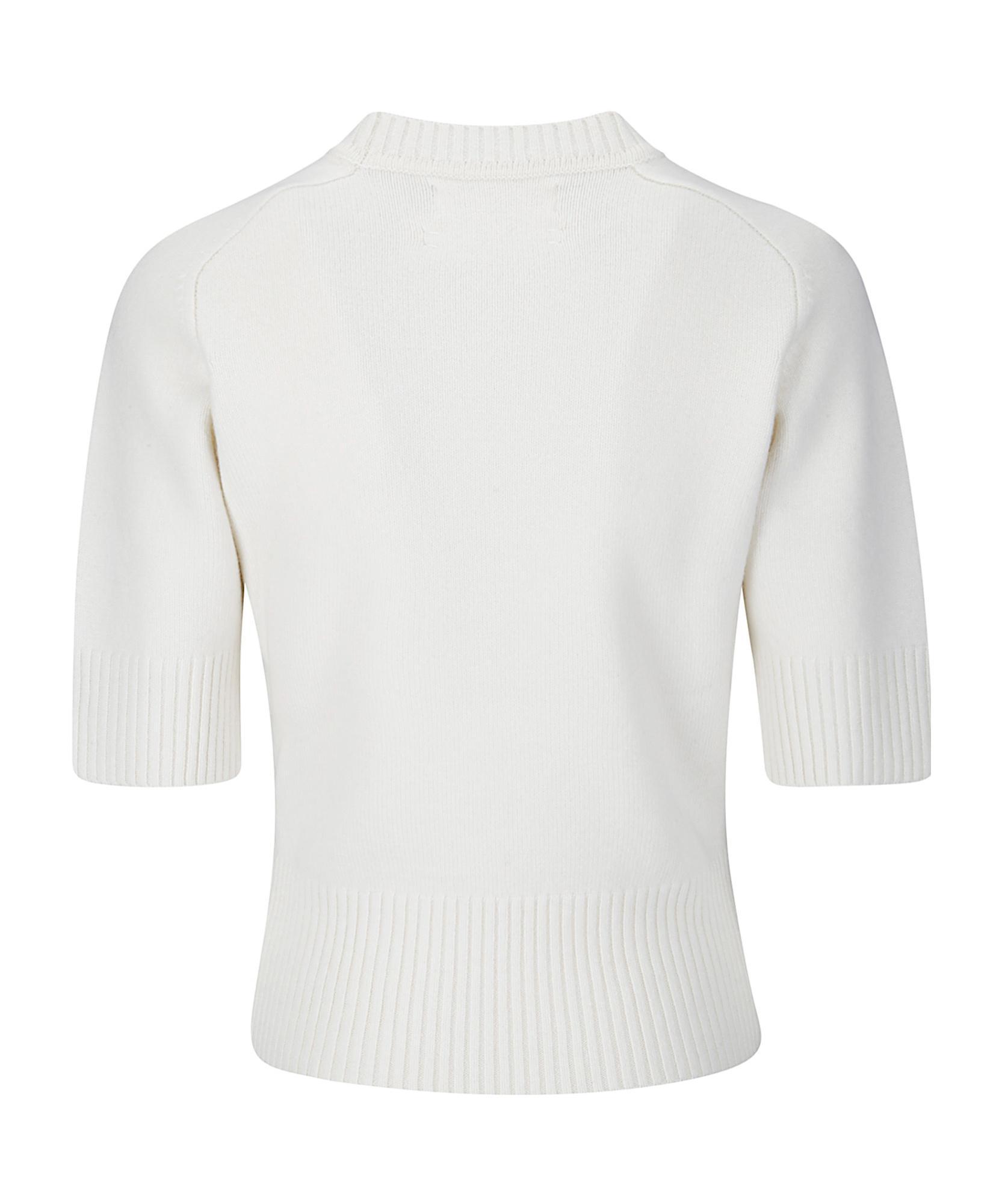 EXTREME CASHMERE Short-sleeved Knitted Sweater In White Product Image