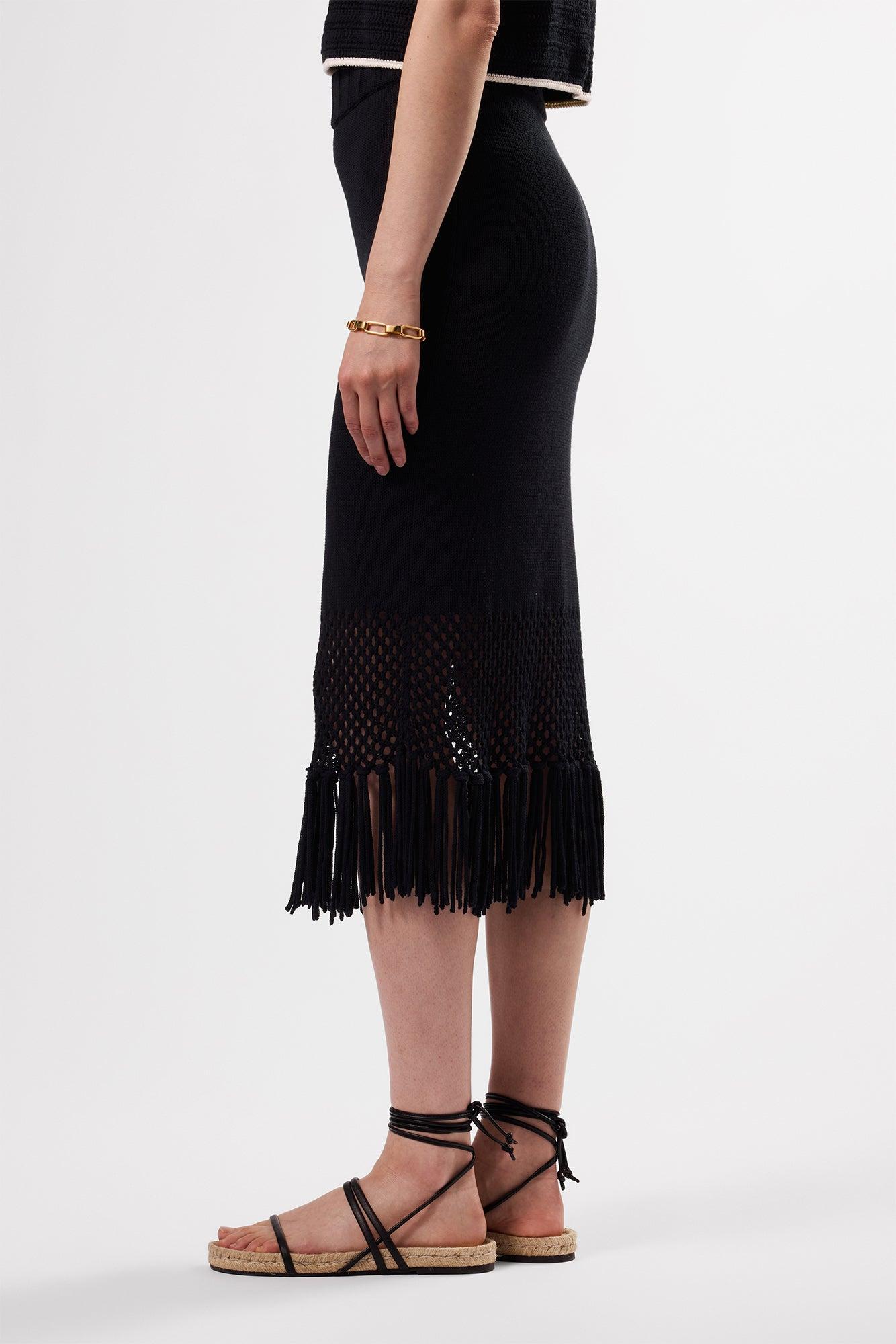 Alizee Crochet Skirt - Black Product Image