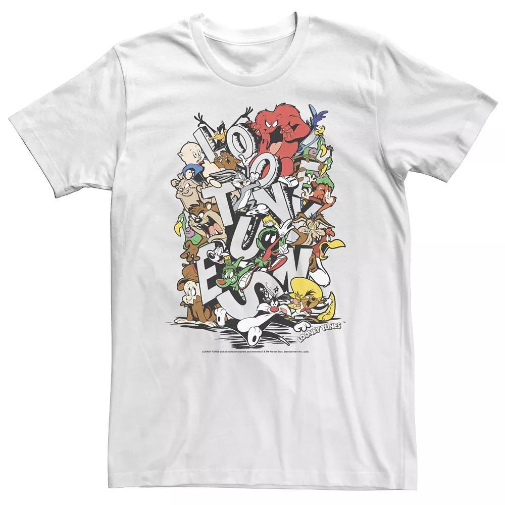 Big & Tall Looney Tunes Neon Group Shot Stack Tee, Men's,  Product Image