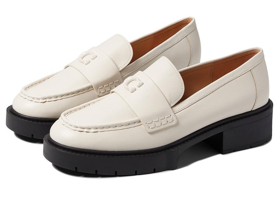 COACH Leah Leather Lug Sole Block Heel Loafers Product Image