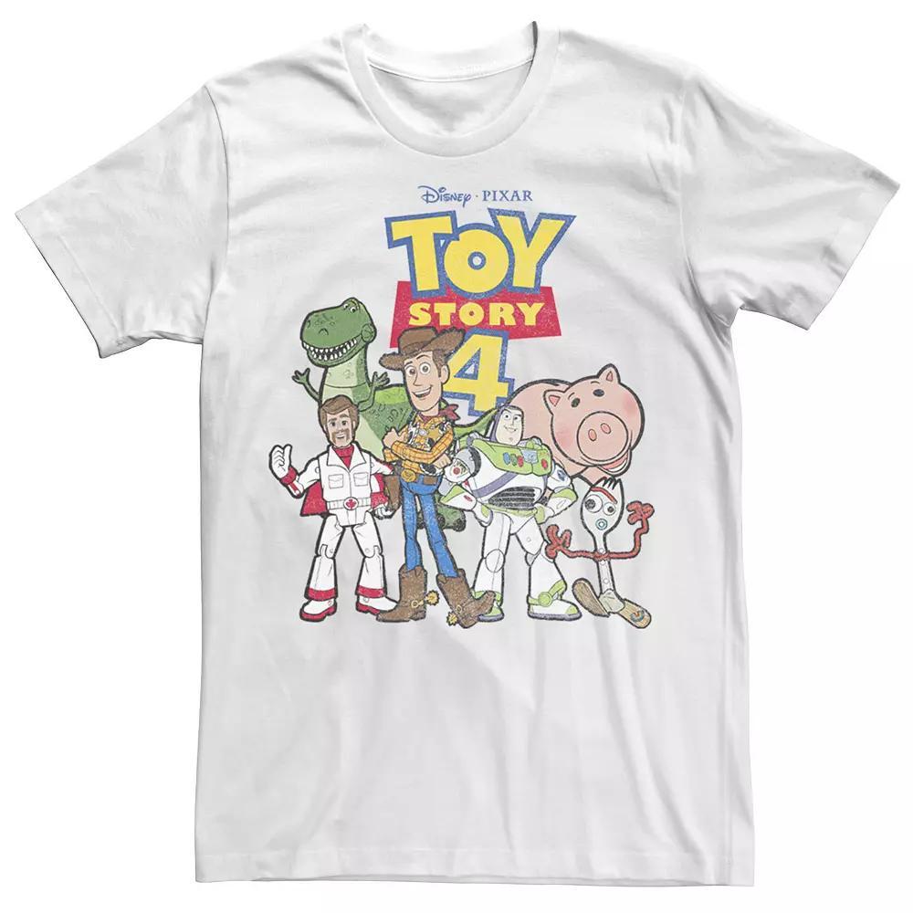 Big & Tall Disney / Pixar Toy Story 4 New Group Shot Movie Logo Poster Tee, Men's, Size: XXL Tall, White Product Image