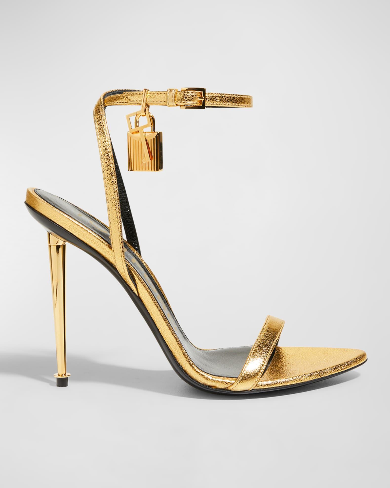 Lock Metallic Stiletto Sandals Product Image