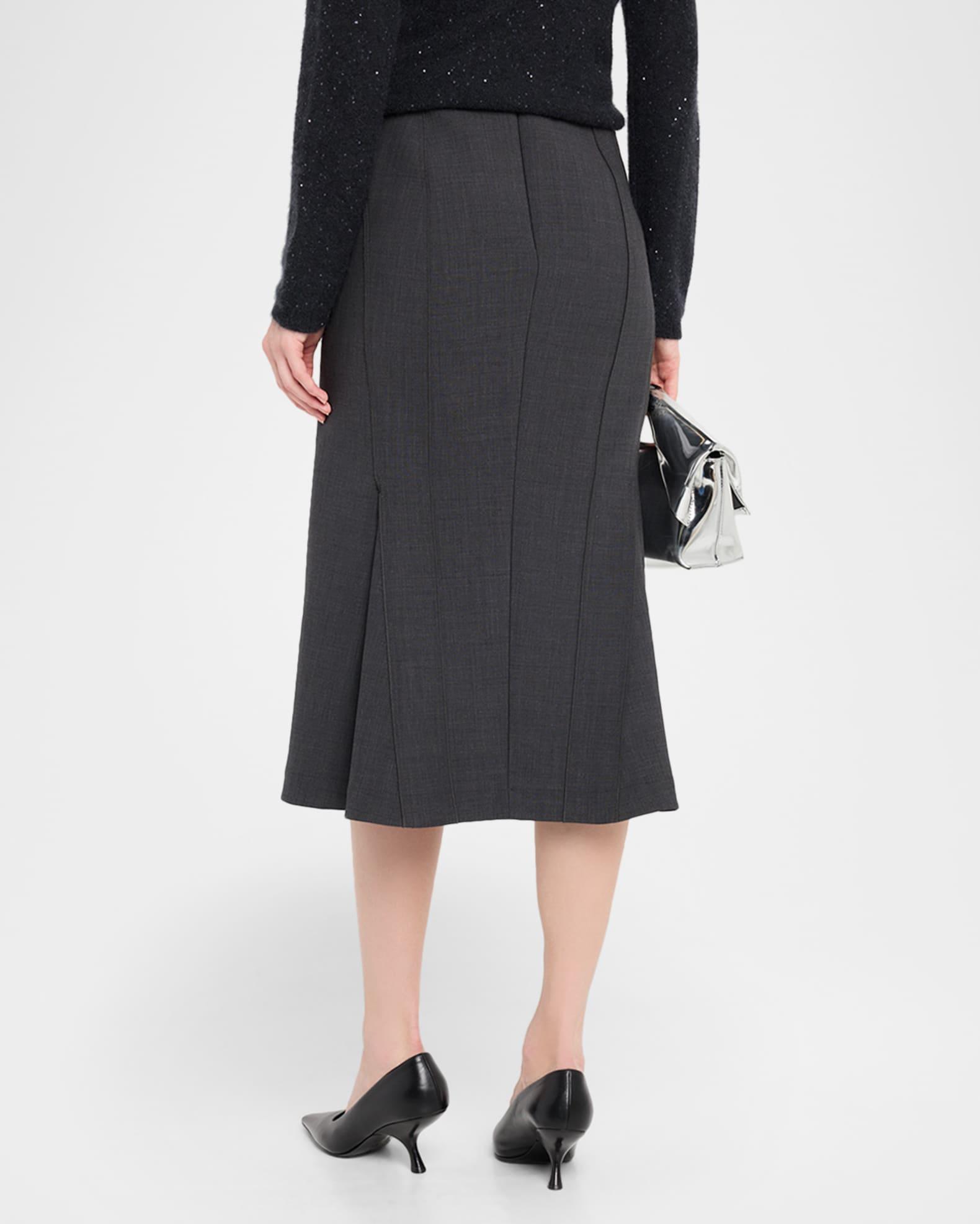 Seamed A-Line Midi Skirt Product Image