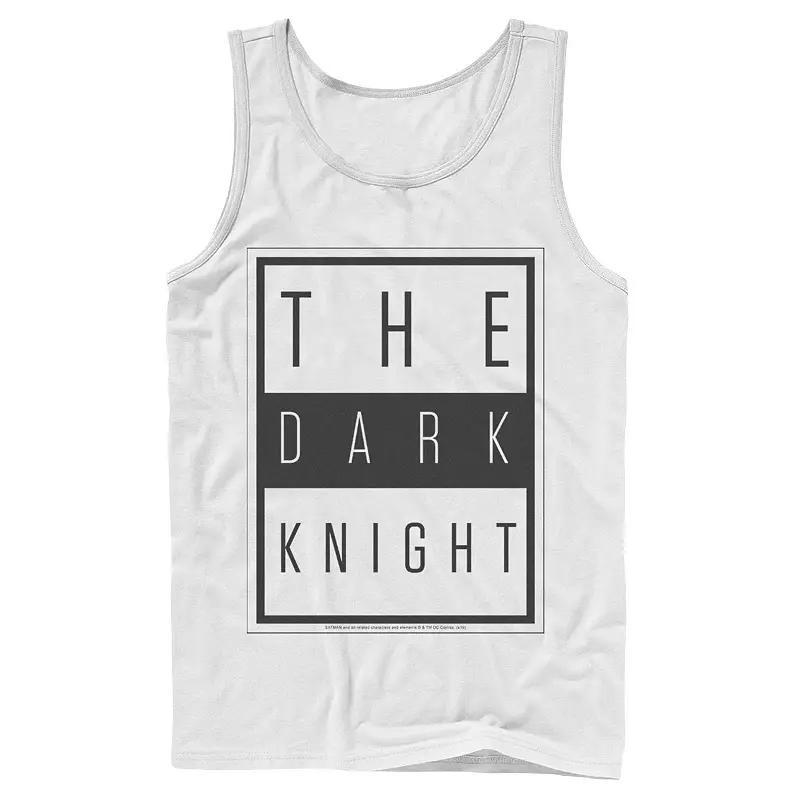 Mens DC Comics Batman The Dark Knight Block Poster Tank Top Grey Product Image