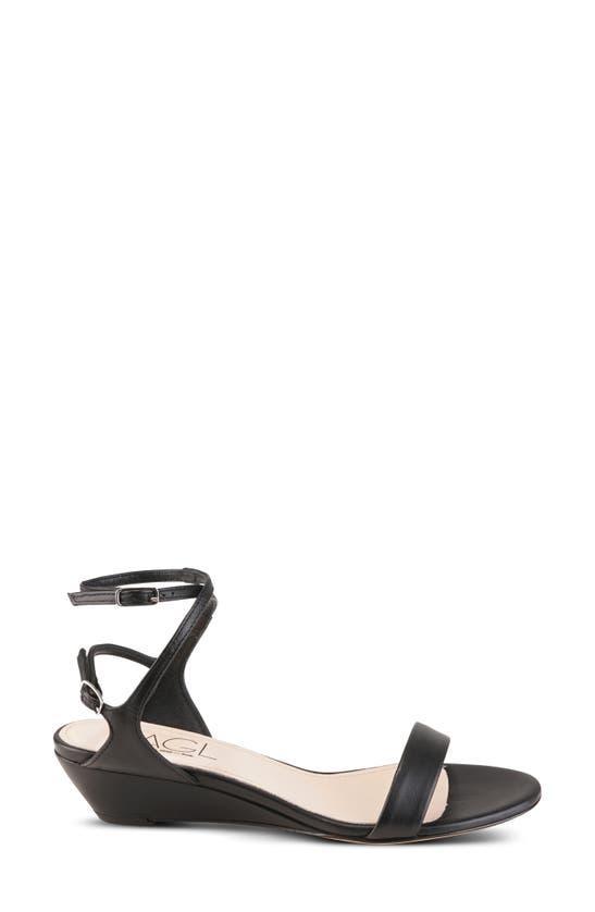 AGL ATTILIO GIUSTI LEOMBRUNI Wenda Wedge Sandal In Nero Product Image