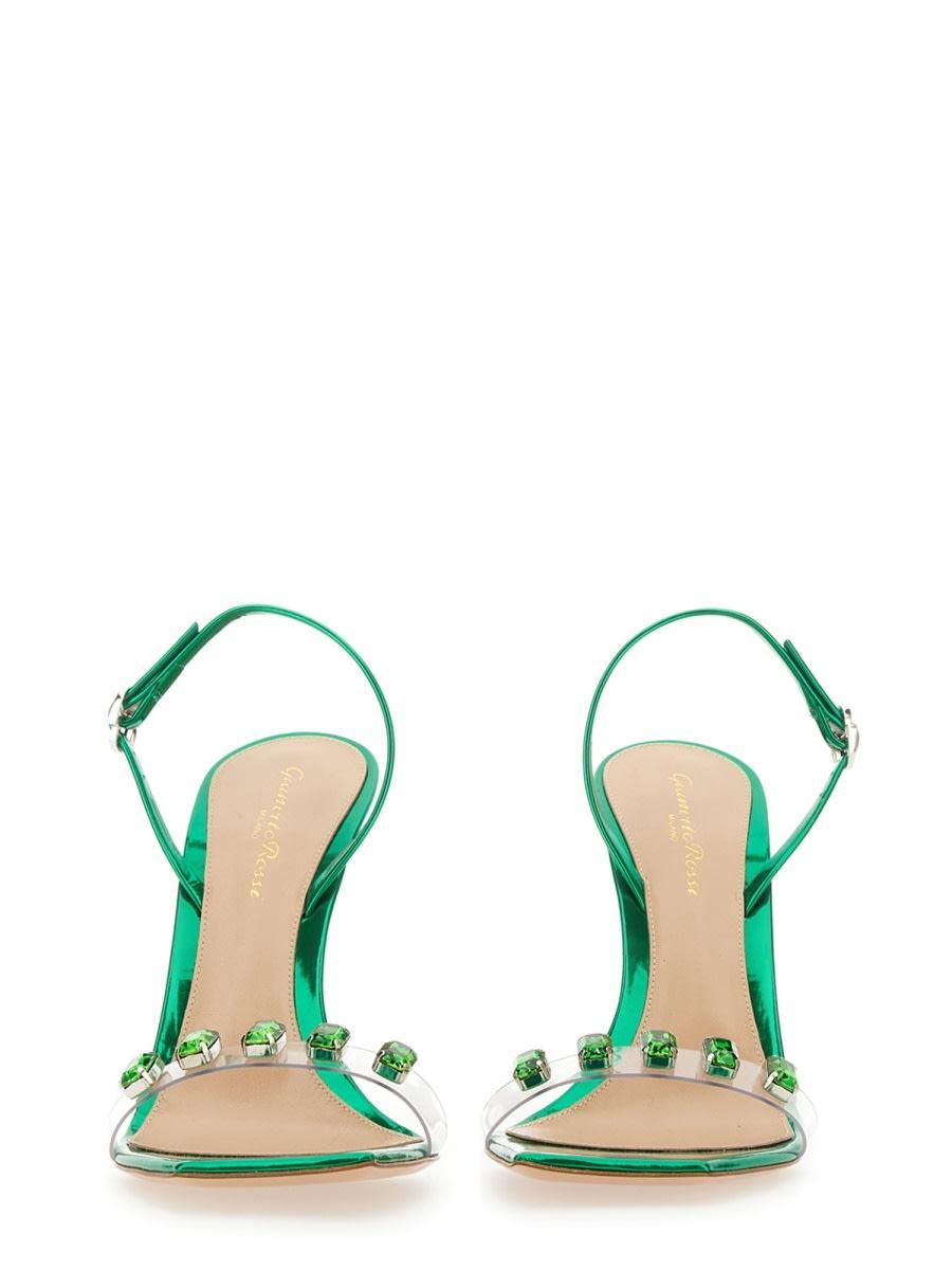 GIANVITO ROSSI Candy Ribbon Sandal In Green Product Image