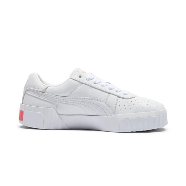 PUMA Cali B Vegas Flagship Womens Sneakers in White/Peach Frost/Sunny Yellow Product Image