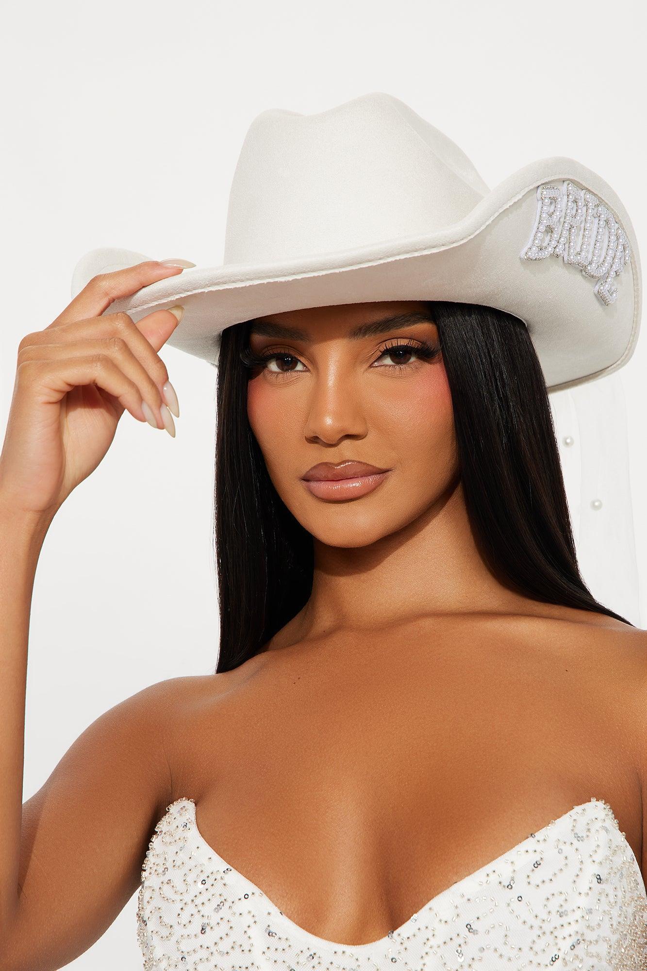Bride's Last Rodeo Cowboy Hat - White Female Product Image