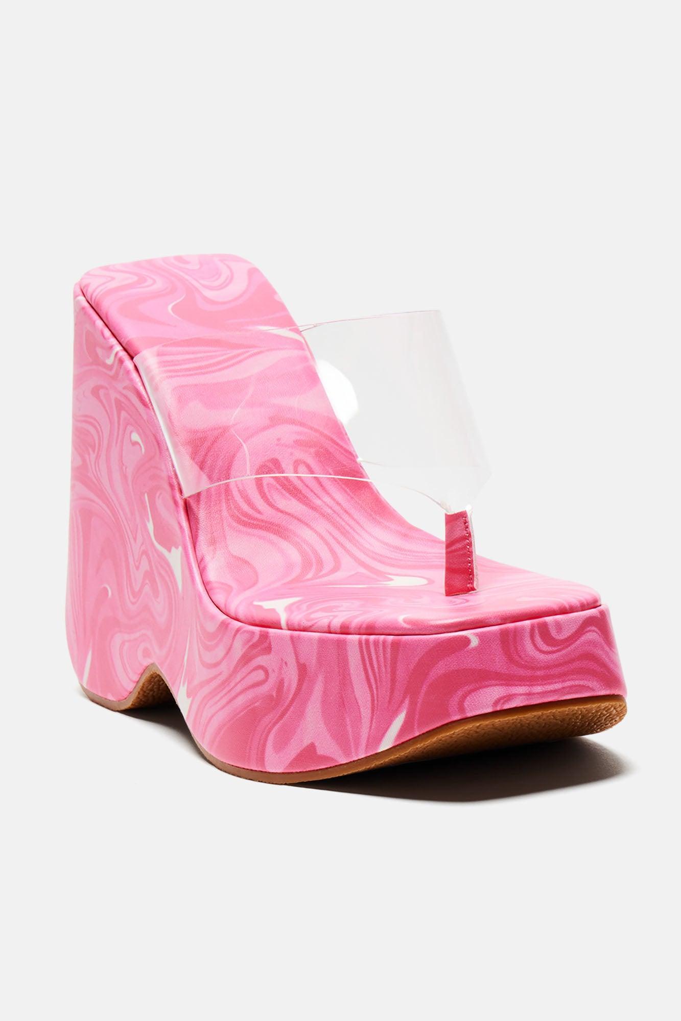 Never Too Extra Platform Wedges - Pink Product Image