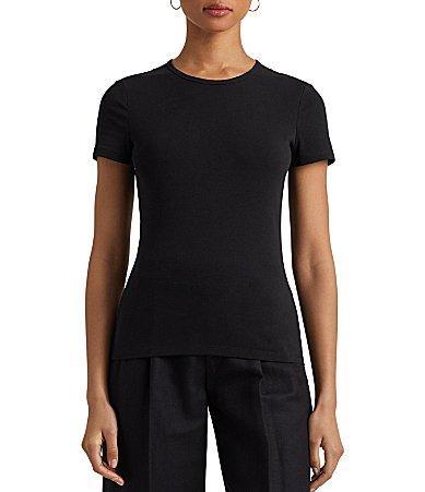 Lauren Ralph Lauren Short Sleeve Round Neck Stretch Cotton T Product Image