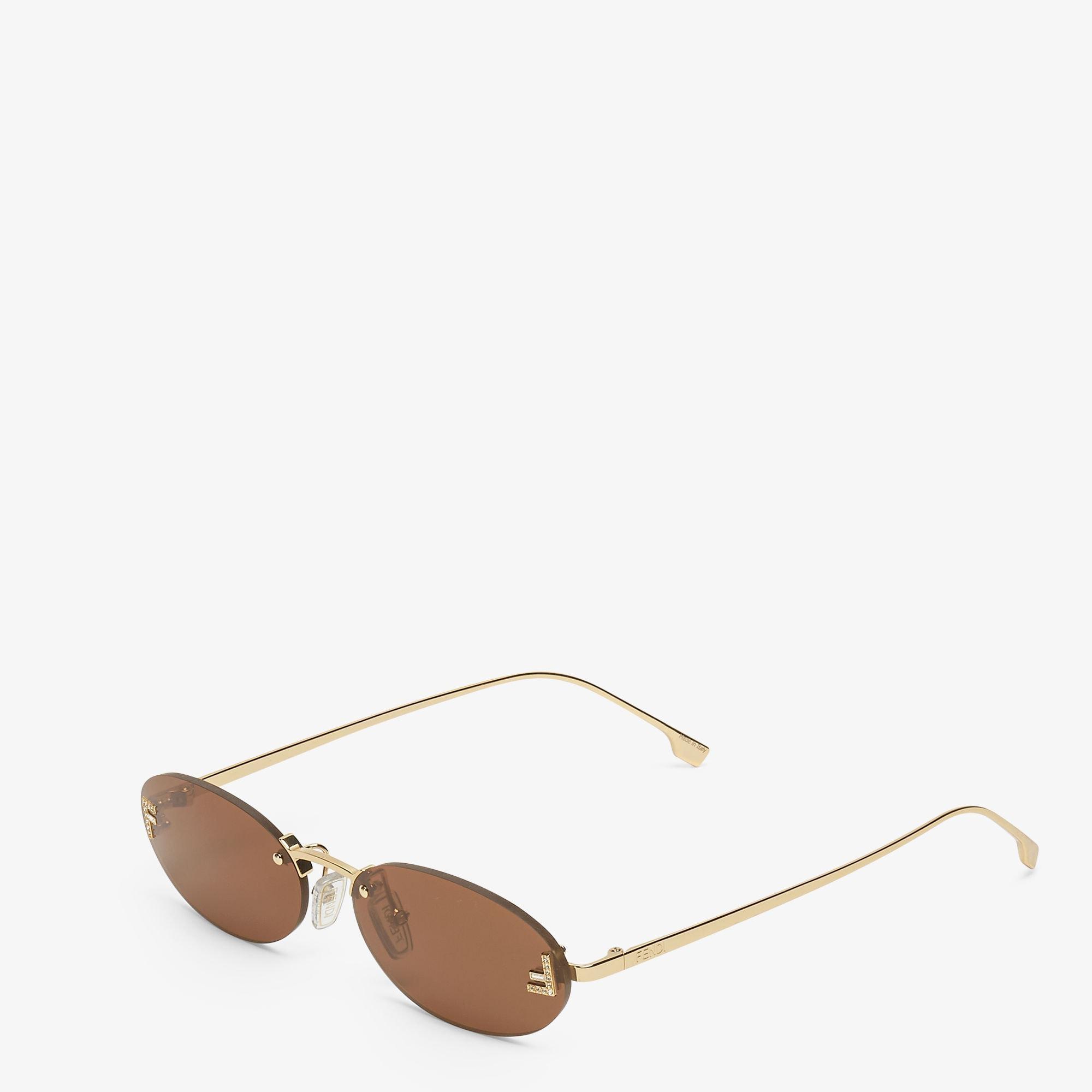 Fendi First CrystalGold-colored sunglasses Product Image