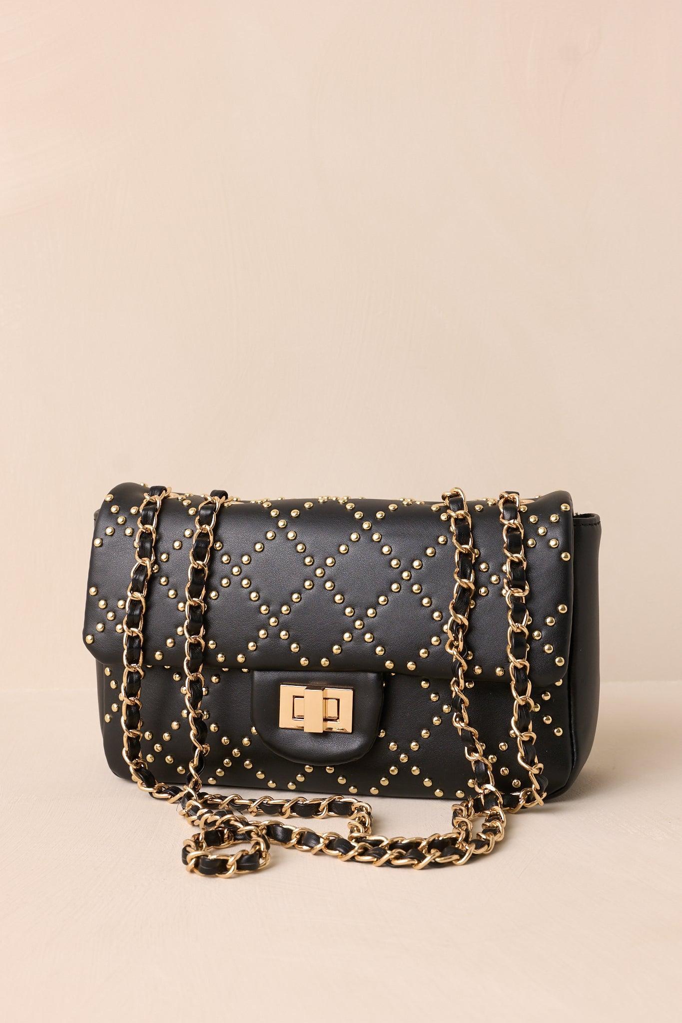 It's About Time Black Studded Handbag Product Image