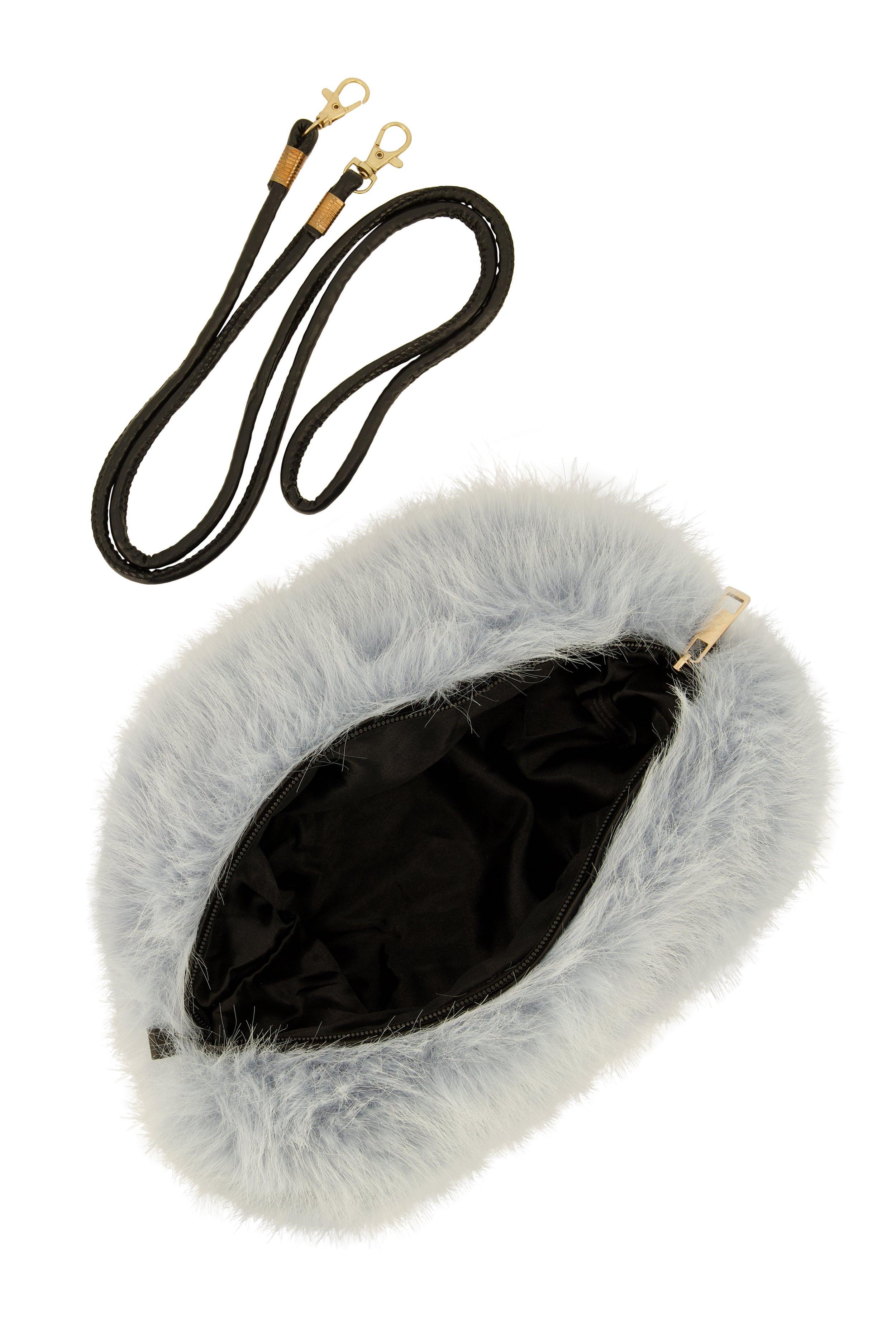 Womens Faux Fur Muff Crossbody Bag Product Image