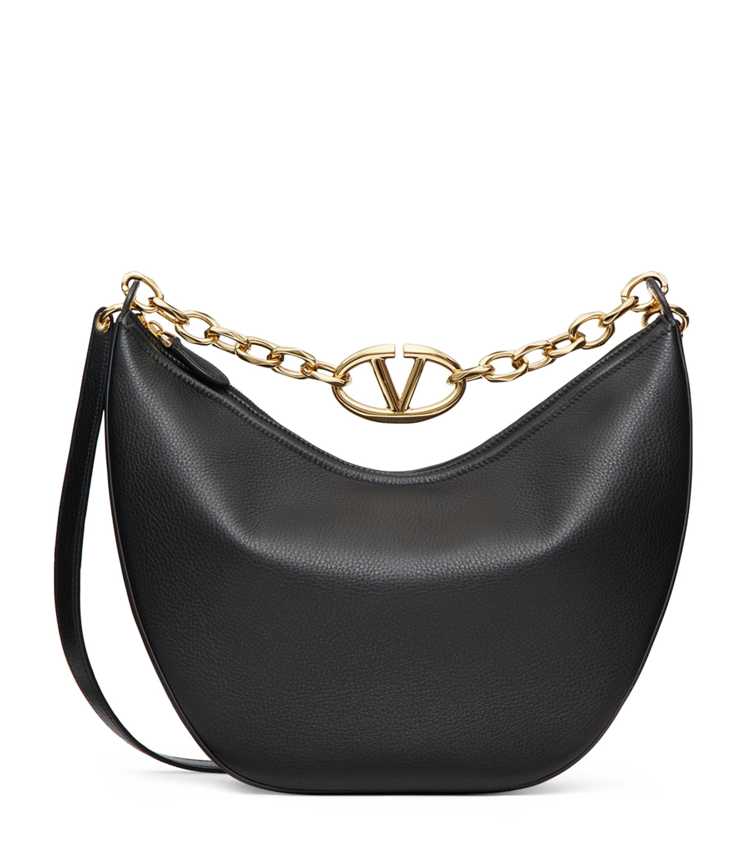 VALENTINO GARAVANI Medium Vlogo Moon Shoulder Bag In Black Product Image