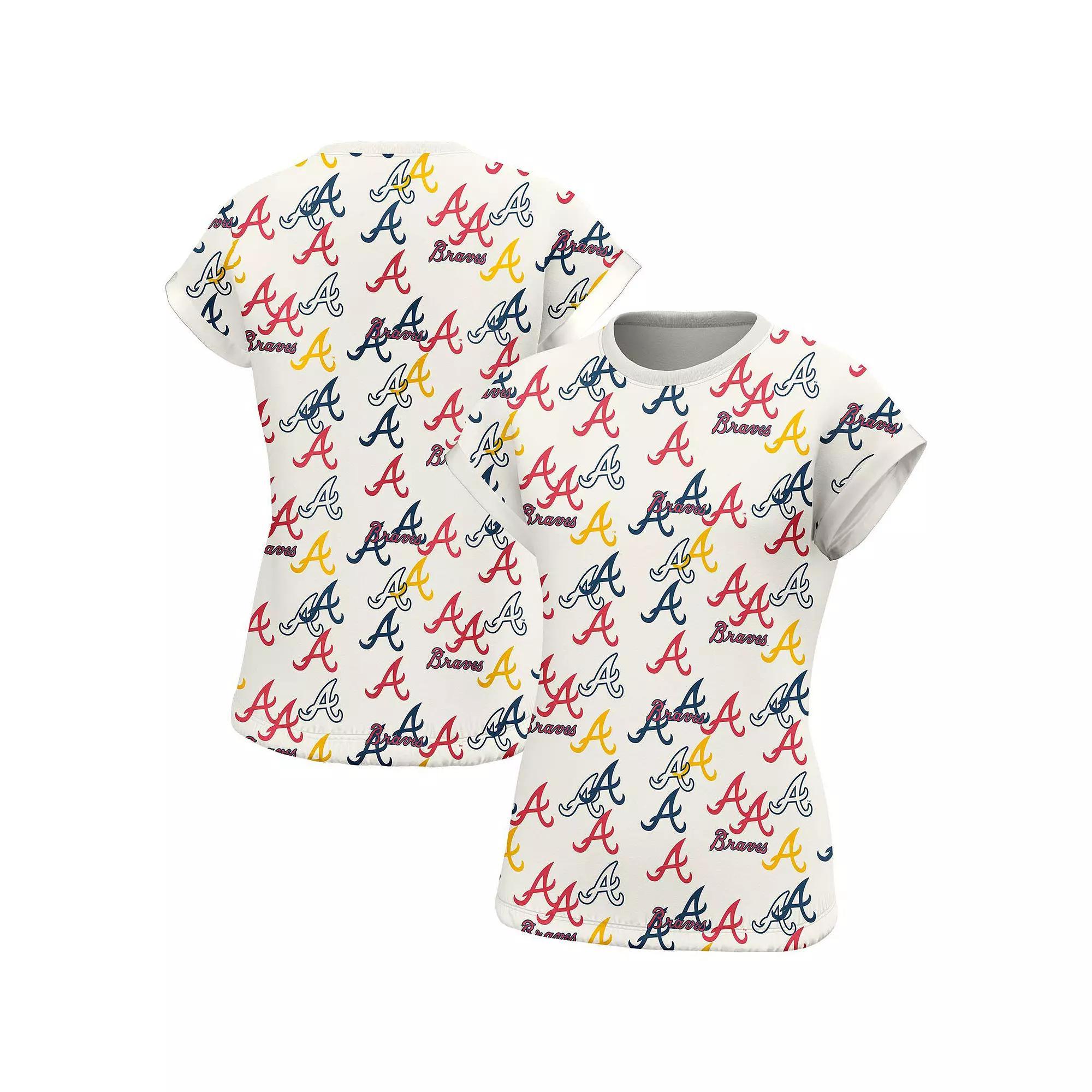 Women's Lusso White Atlanta Braves Madge Dolman Tri-Blend T-Shirt,  Product Image