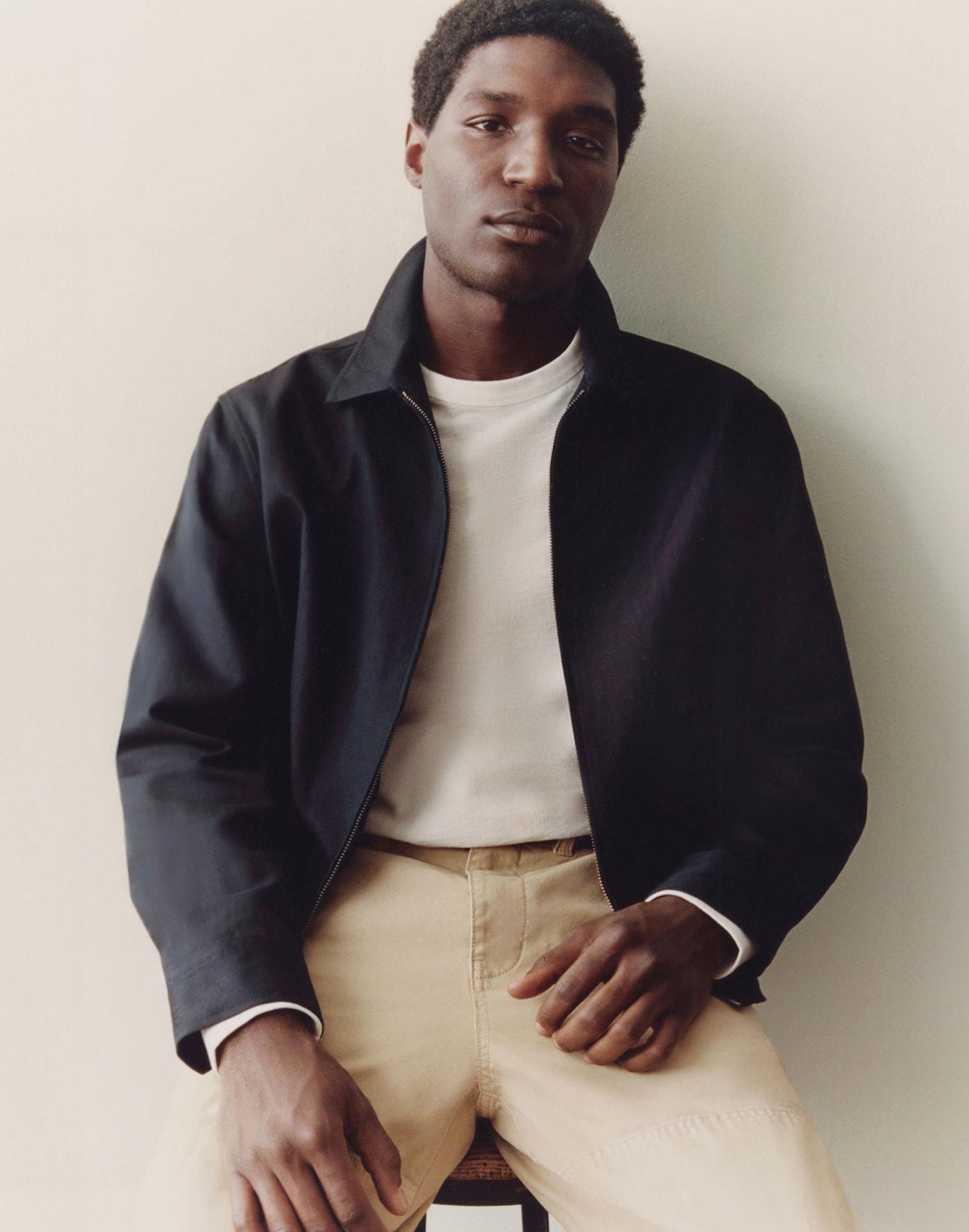 Zip-Front Jacket in Italian Cotton-Linen Blend Product Image