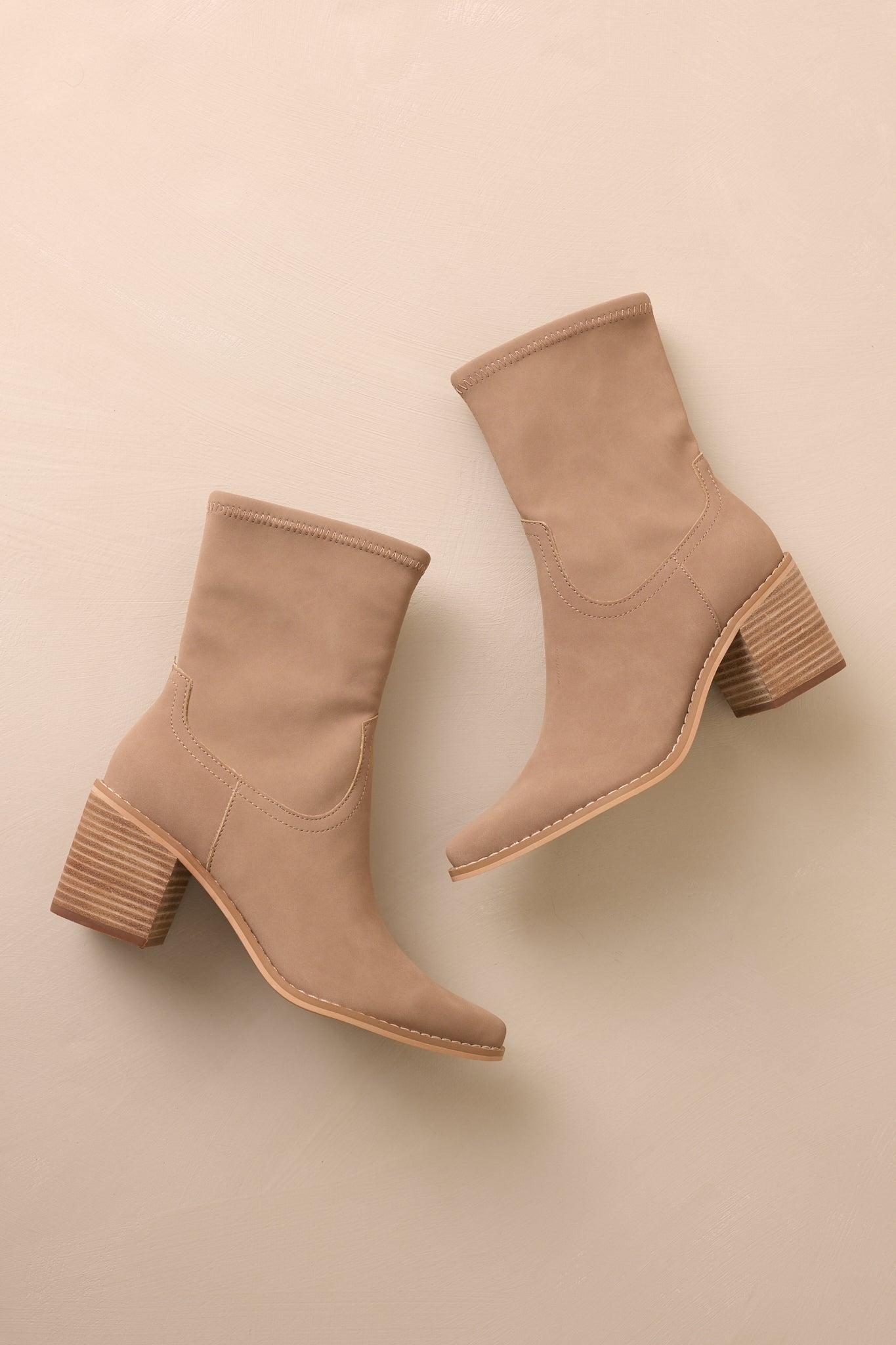 Stride In Style Taupe Ankle Boots Product Image