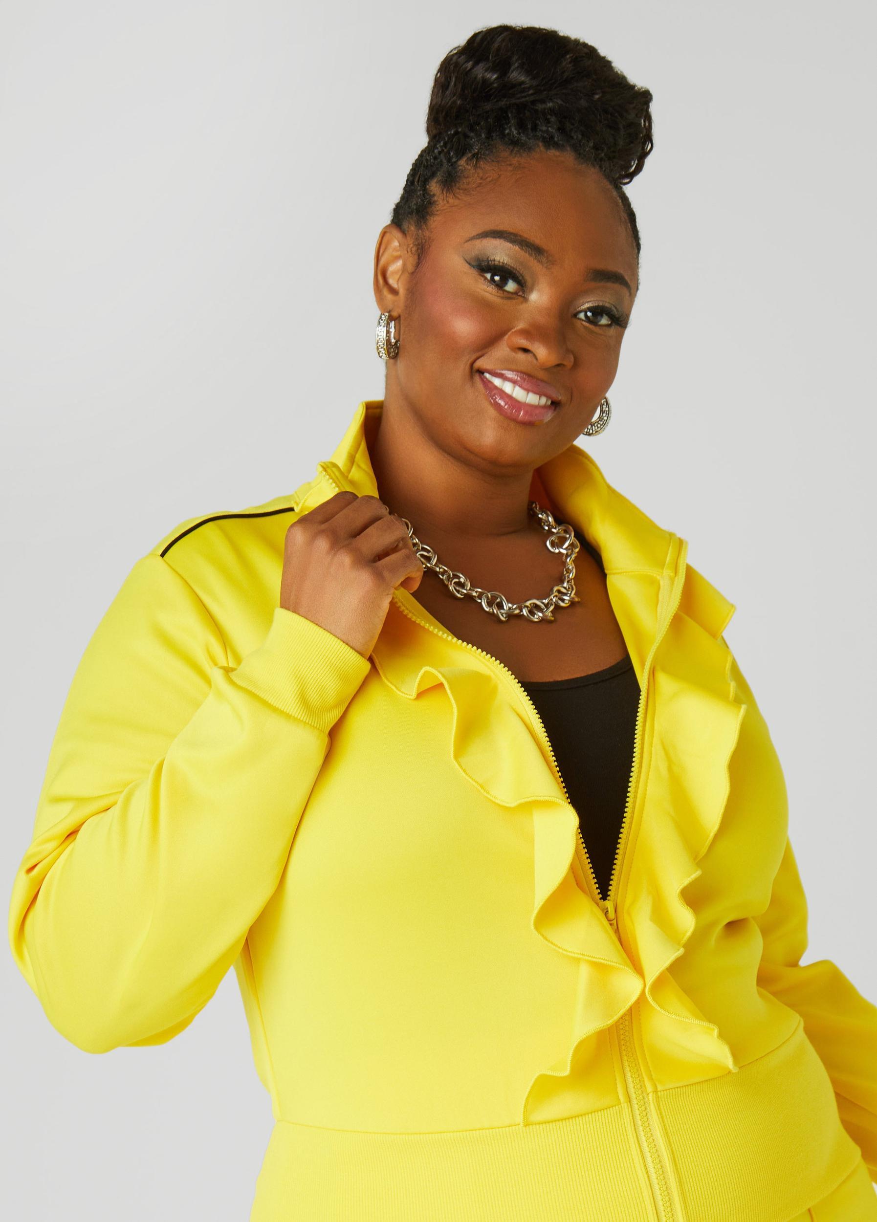 Ruffle Trimmed Track Jacket Product Image