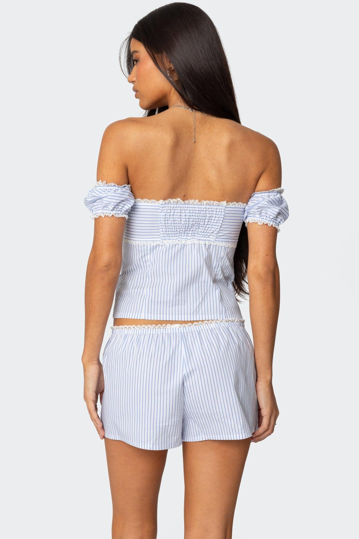 Taryn Off Shoulder Striped Top Product Image
